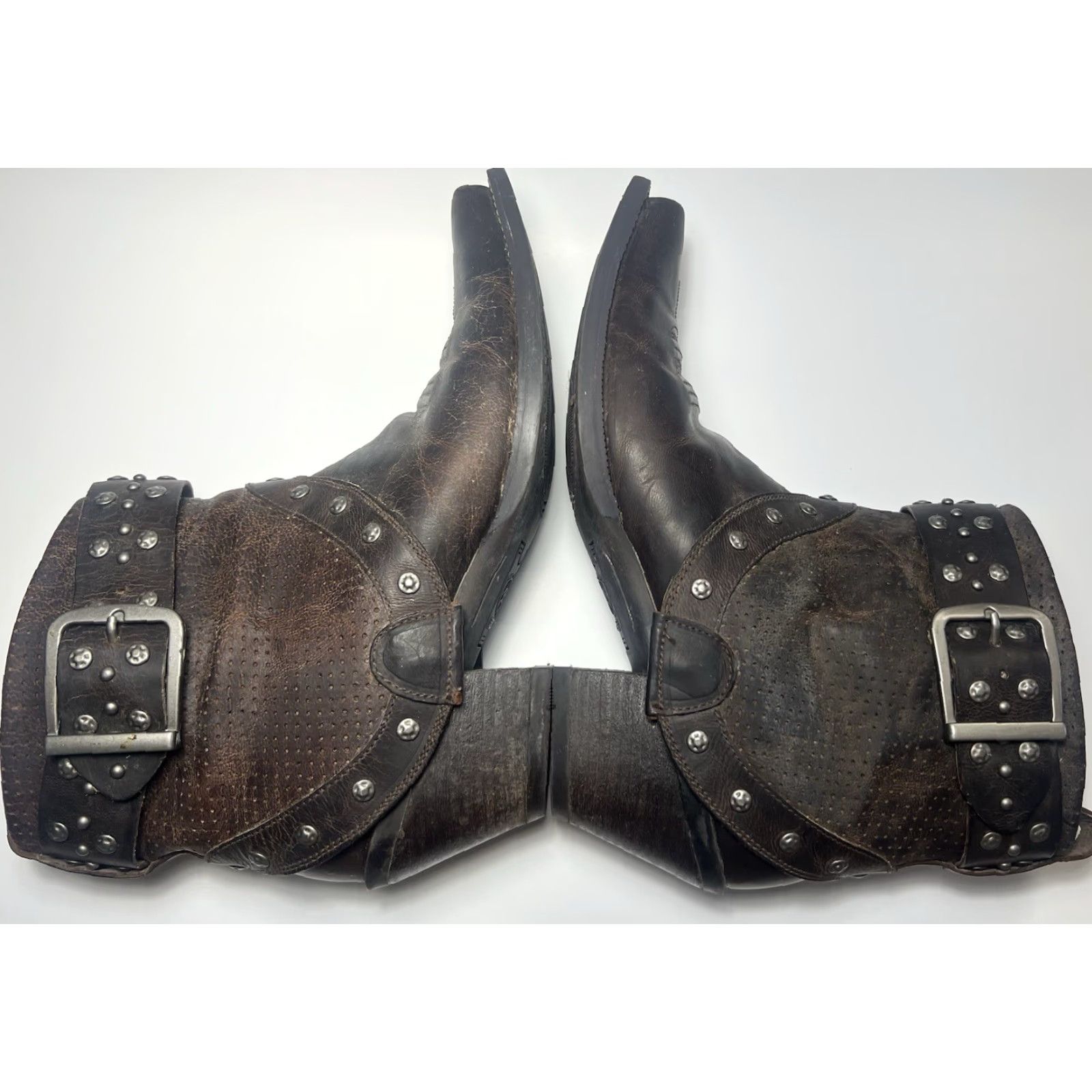 Ariat Ariat Defiance Bootie Western Studded Leather Ankle Boots 10 B Brown Women's Cowboy Southwestern Heel Mid 2-2.9 in Size US 10 / IT 40 - 7 Thumbnail