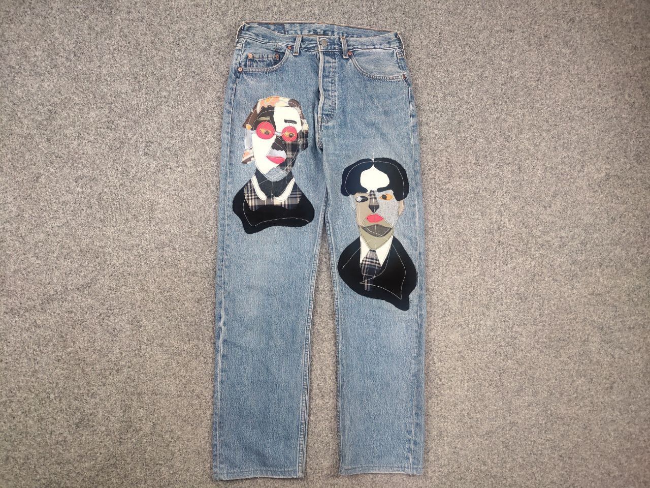 Levi's Vintage 90's Levis 501 Sashiko Patchwork Face Jeans watanabe Size US 33 - 2 Thumbnail