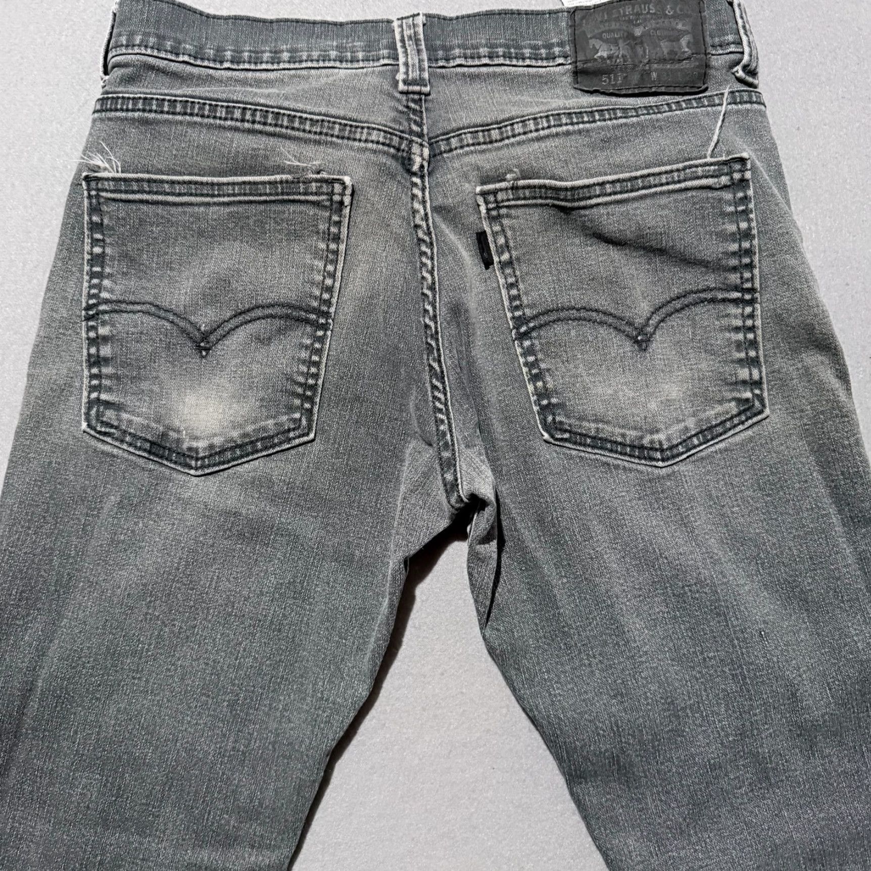 Levi's Levi's 511 Straight Jeans Men Gray Denim Low Rise Zip Fly Slim Fit - 31X30 Size US 31 - 4 Thumbnail