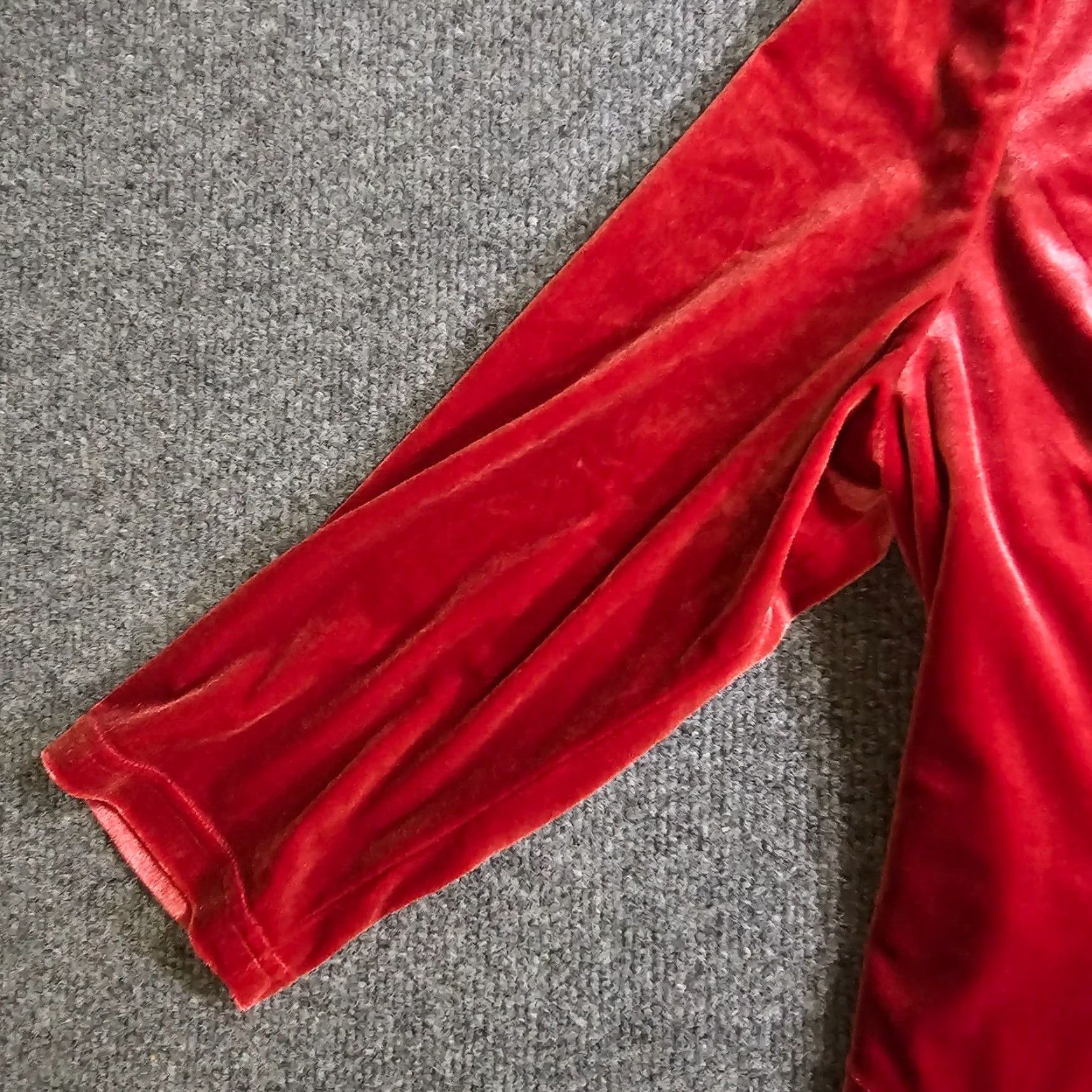 Coldwater Creek Coldwater Creek Dress Womens Large Orange Red Velour A-Line 3/4 Sleeve Holiday Womens Regular L Red Velvet A-Line Dress Size L / US 10 / IT 46 - 4 Thumbnail