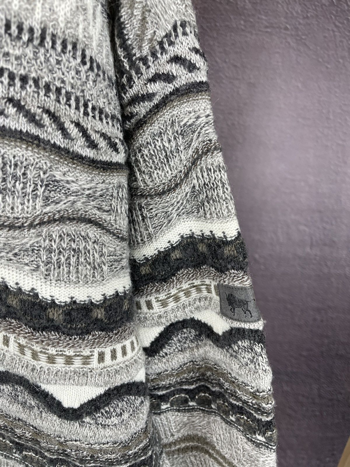 Designer × Vintage Meremma Coogi style vintage grey cable knitted sweater Size US L / EU 52-54 / 3 - 7 Thumbnail
