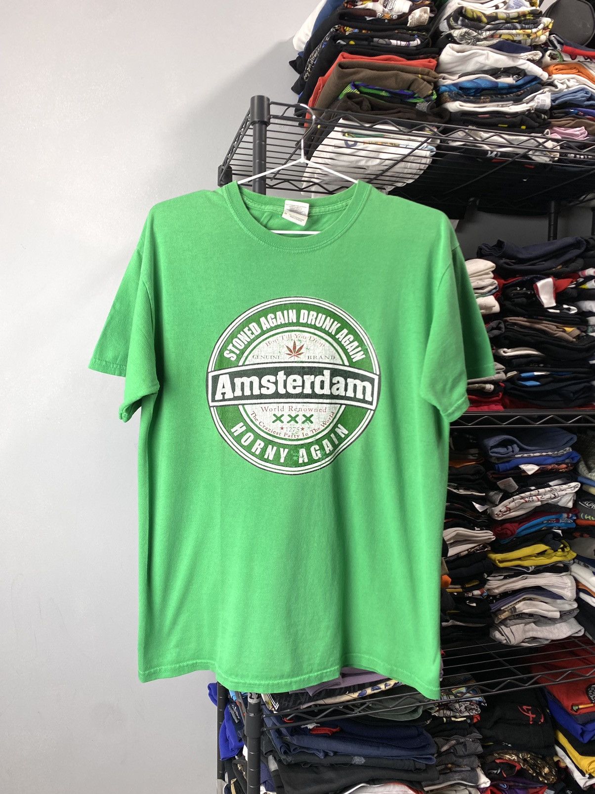 Band Tees Vintage 00s Marijuana Weed T Shirt Smoking Amsterdam Size US M / EU 48-50 / 2 - 1 Thumbnail