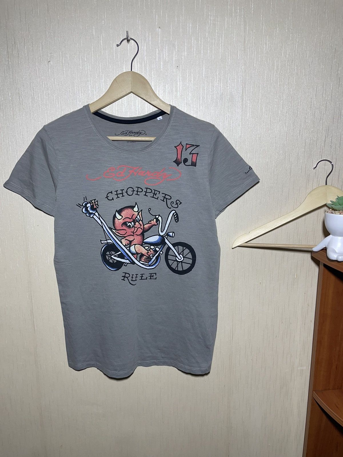 Ed Hardy × Japanese Brand × West Coast Choppers Ed Hardy Choppers Japanese streetwear T shirt Size US S / EU 44-46 / 1 - 1 Thumbnail