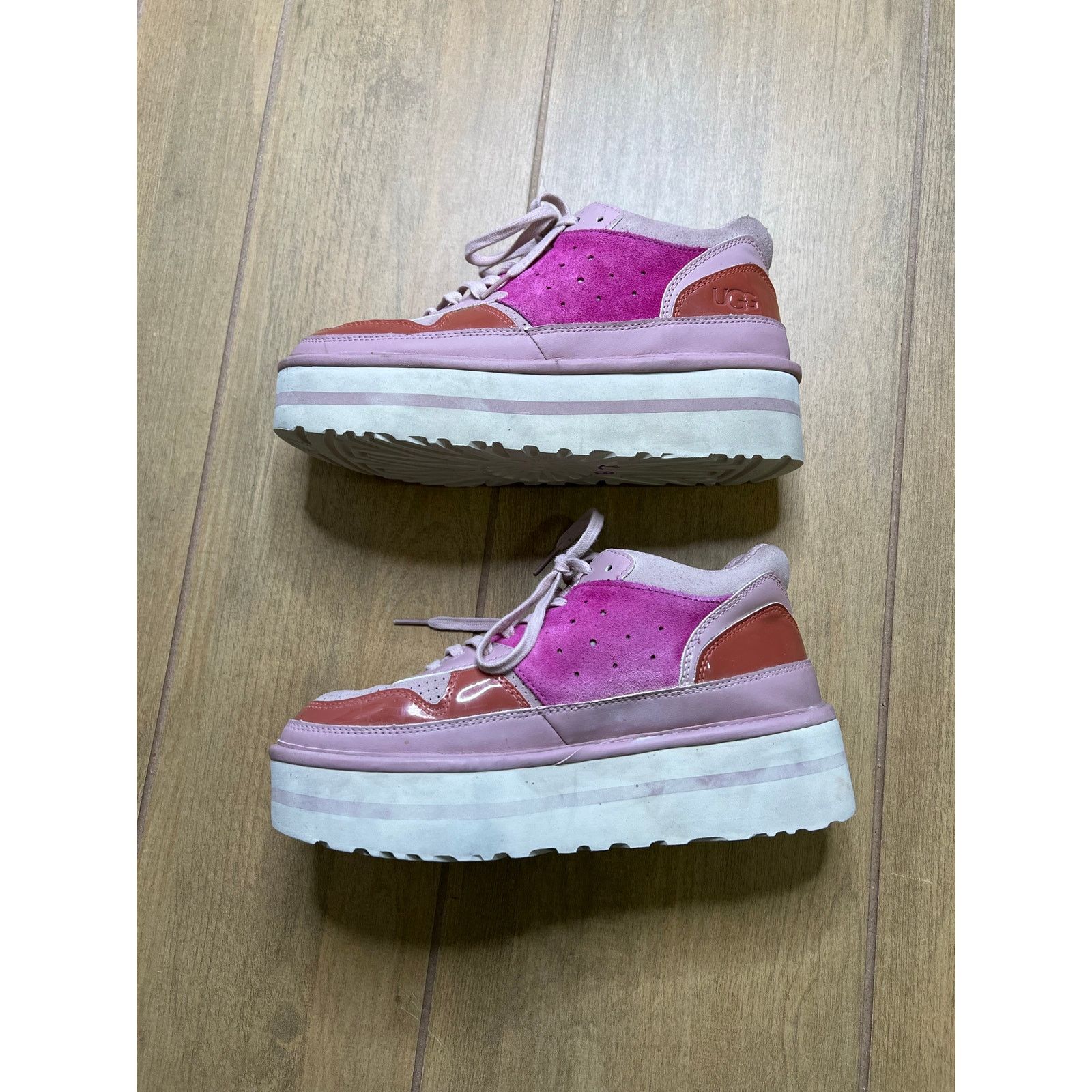 Ugg UGG Platform Sneakers Pink Suede Leather Chunky Womens Sz 9 Size US 9 / IT 39 - 3 Thumbnail