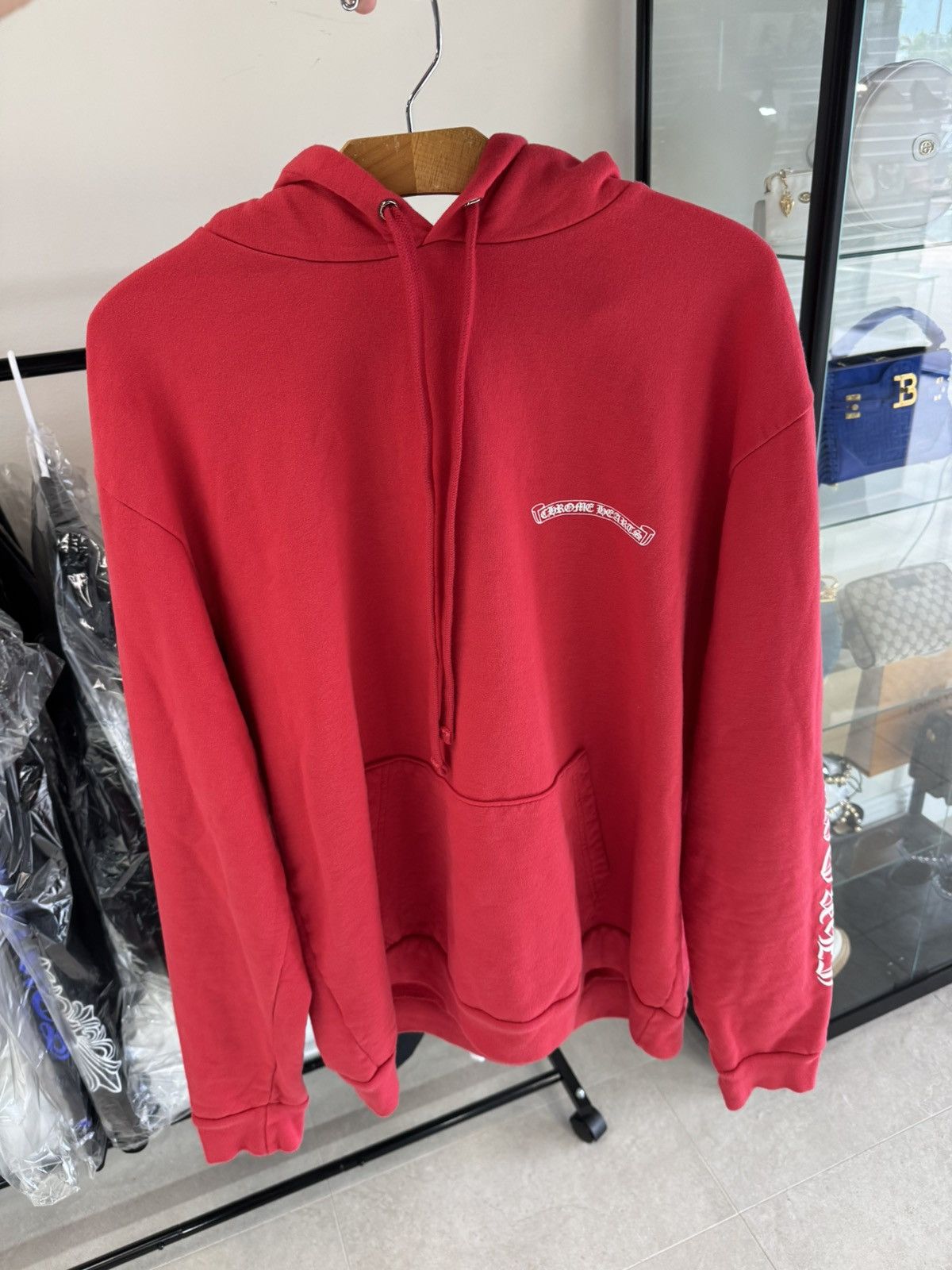 Chrome Hearts Chrome Hearts Red Hoodie Pullover Sz L New Online Release Size US L / EU 52-54 / 3 - 1 Thumbnail