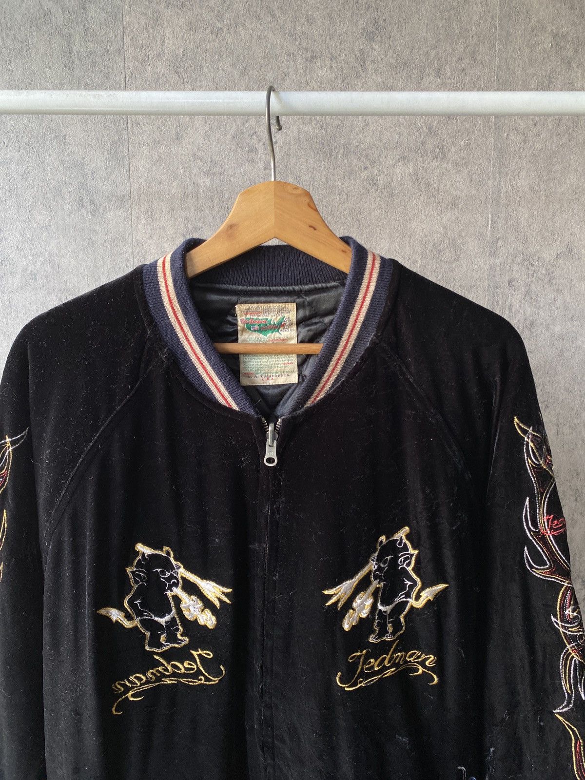 Japanese Brand Vintage Tedman Velvet Sukajan Traditional Japan Jacket Size US M / EU 48-50 / 2 - 4 Thumbnail