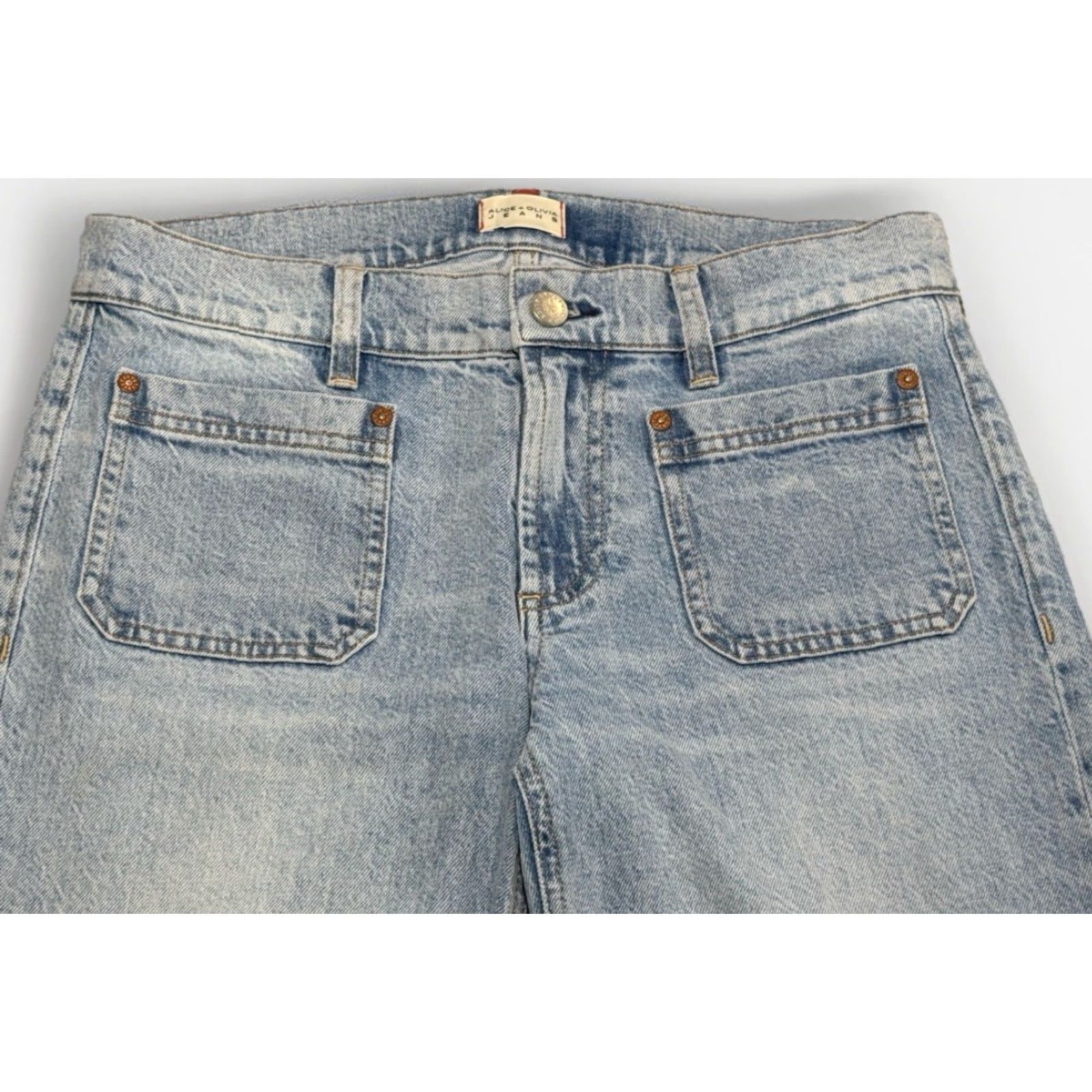 Vintage Alice and Olivia Brian Jeans Mid Rise Wide Leg in Rockstar Blue Sz 30x34 Size 27" / US 4 / IT 40 - 4 Thumbnail