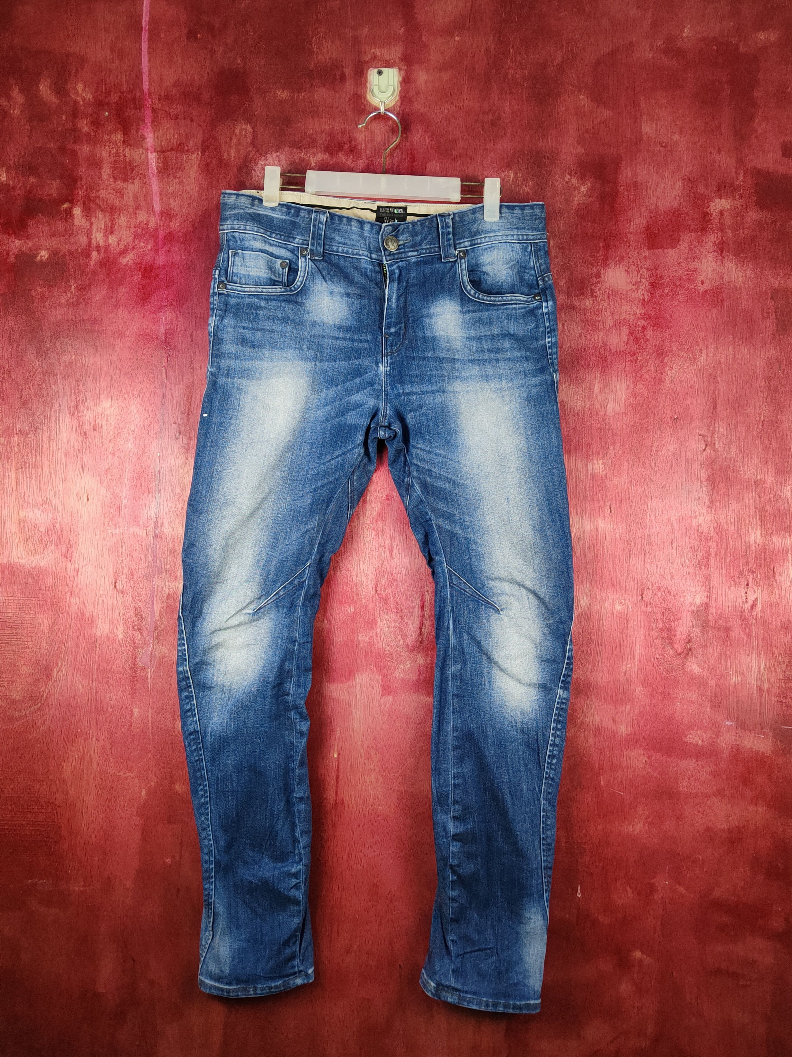 Japanese Brand Back Number-Black Dark Blue Faded Multipocket Denim #S1599 Size US 30 / EU 46 - 1 Thumbnail