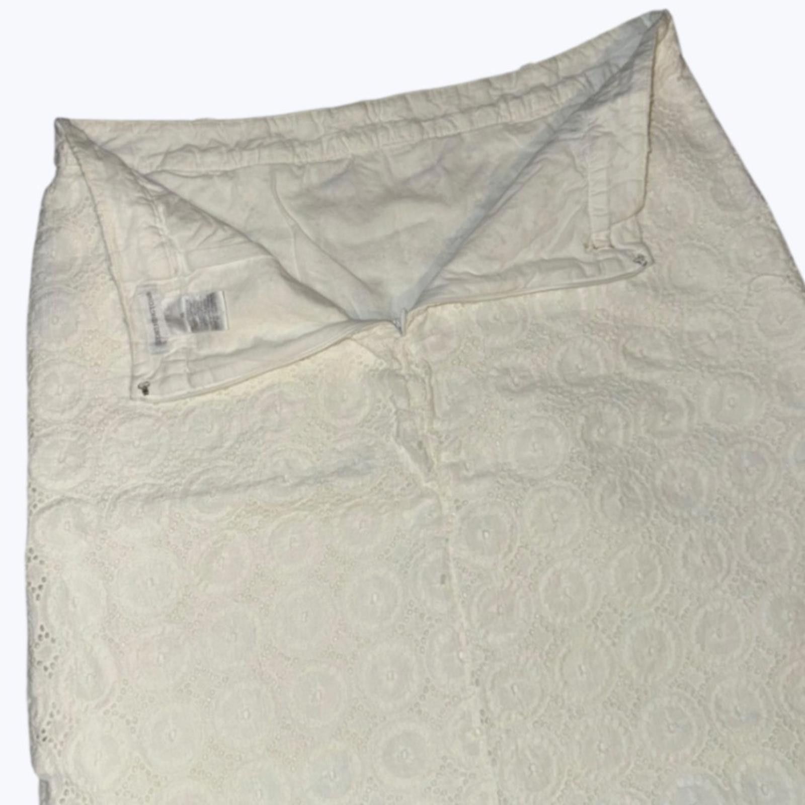 Worthington Worthington White Eyelet Lace Mini Skirt Cotton Lined 14 Size 36" / US 14 / IT 50 - 3 Thumbnail