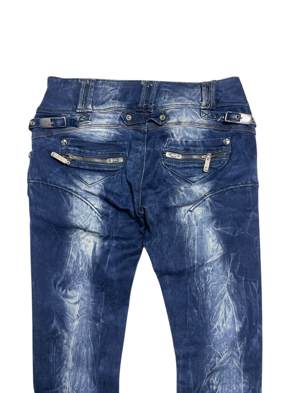 Japanese Brand 2000’s Estero Ragazza - Asymmetrical Bikers Denim Pants Size 28" / US 6 / IT 42 - 8 Thumbnail