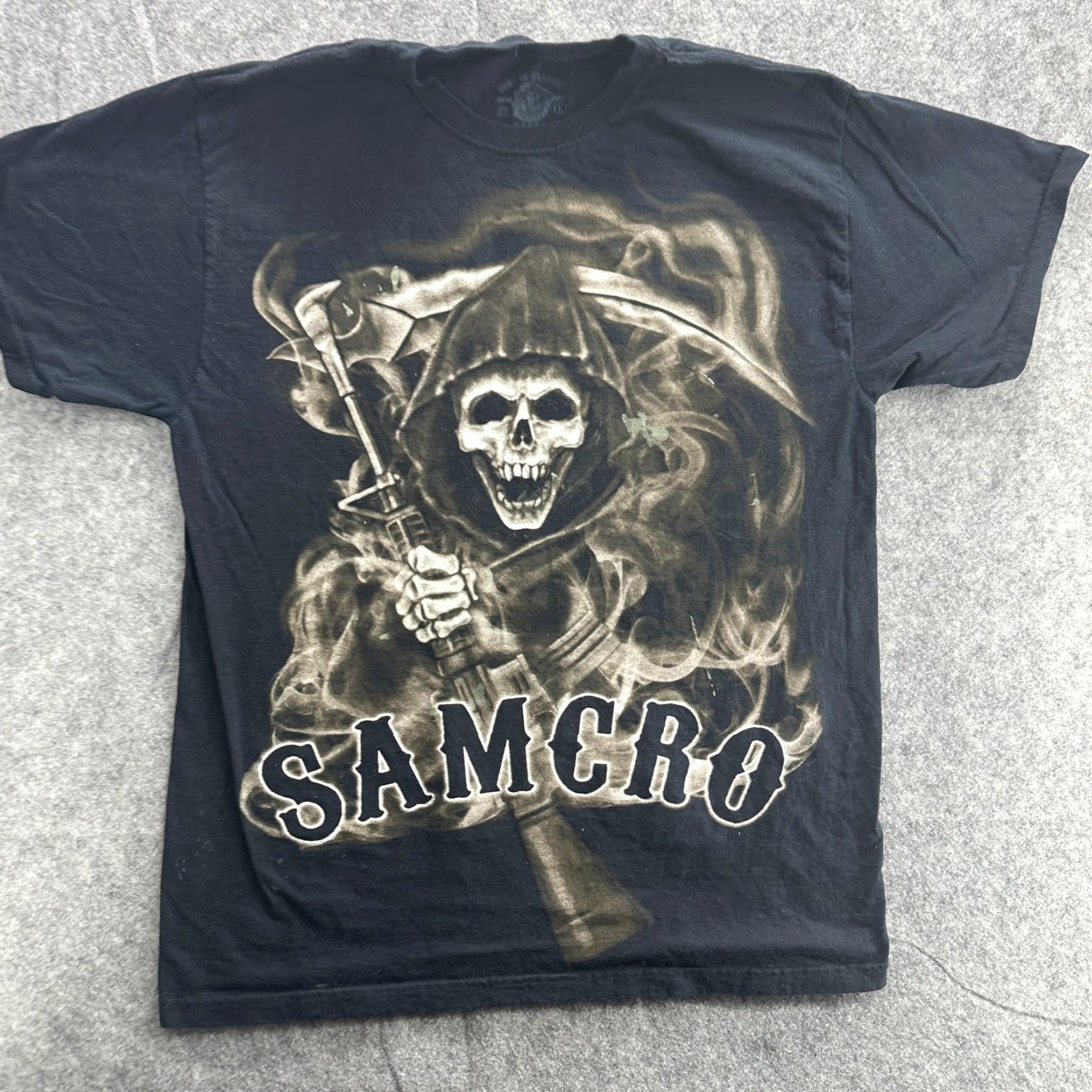 Vintage VINTAGE Sons Of Anarchy T-Shirt Mens Large Black Graphic Print TV Show Biker Sam Grim Reaper FX Size US L / EU 52-54 / 3 - 2 Thumbnail