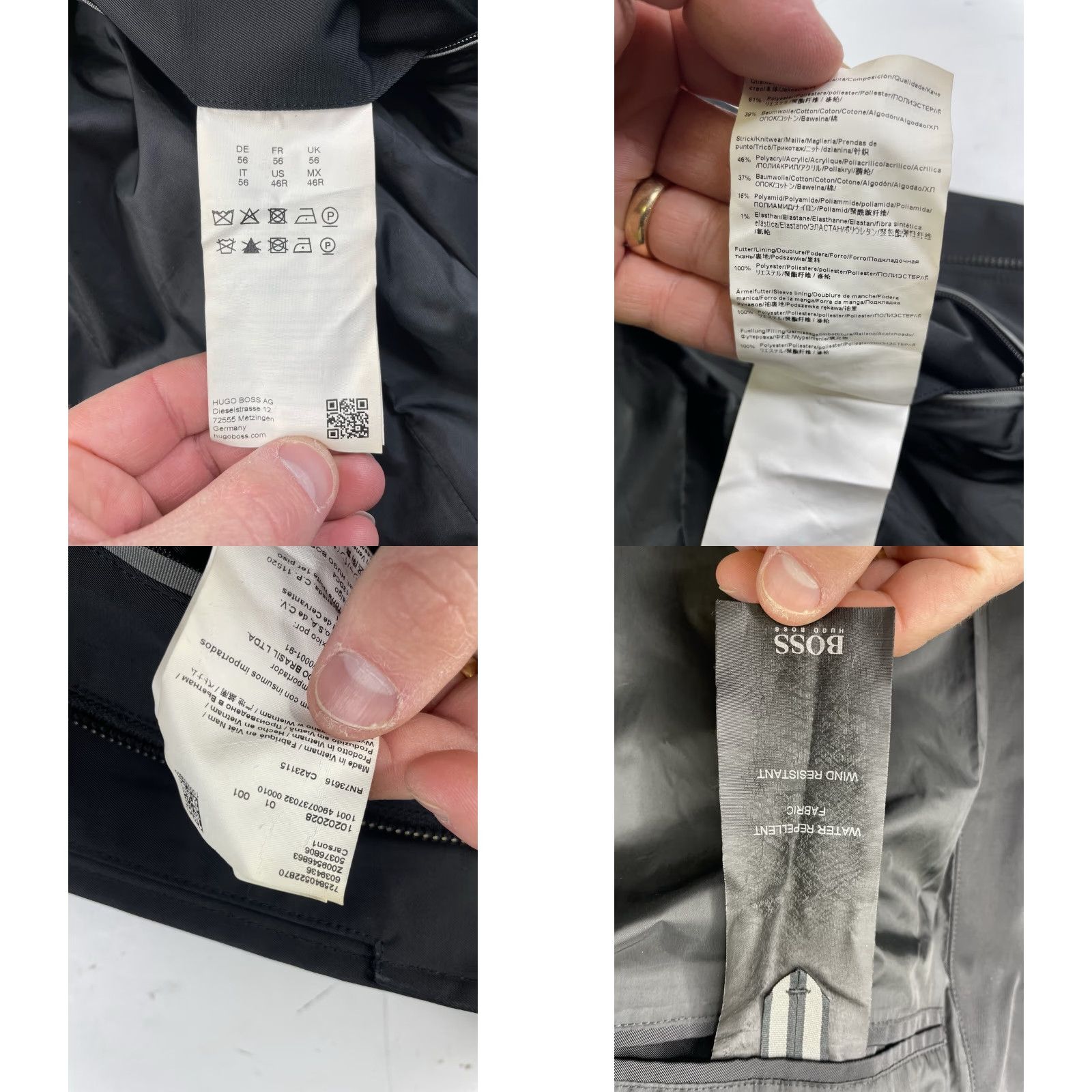Hugo Boss HUGO BOSS Carson1 Coat 46R Black Polyester Water Repellent Trench Jacket Men Regular Car Coat Winter Fall Jacket Coat Size US S / EU 44-46 / 1 - 8 Thumbnail