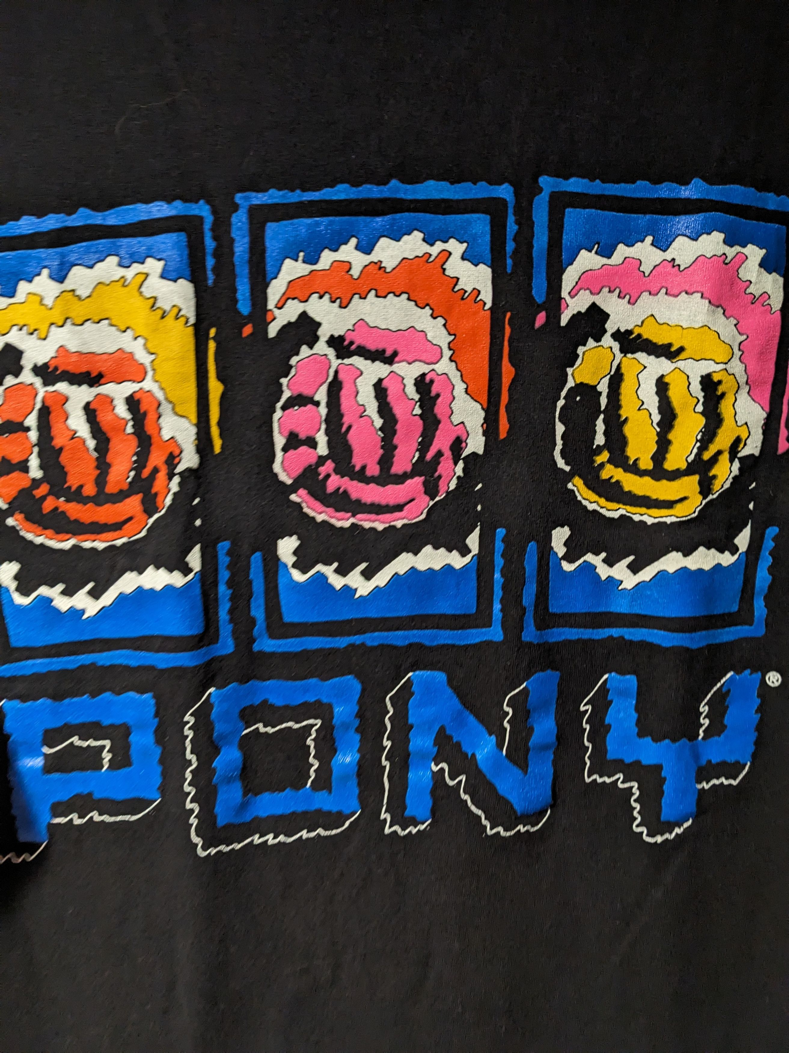 PONY Vintage 90s Pony Surfwear Black Large T-Shirt Size US L / EU 52-54 / 3 - 2 Thumbnail