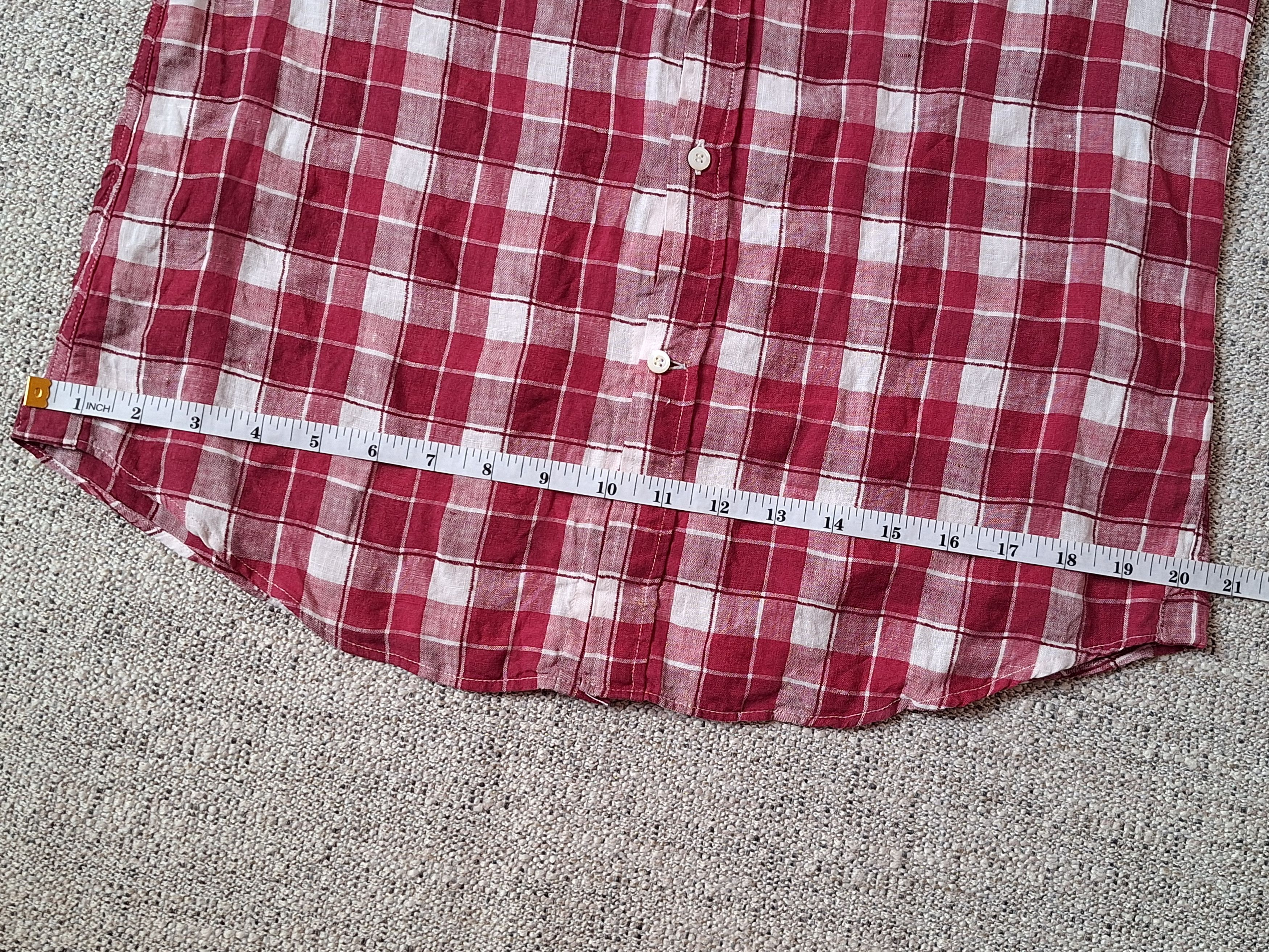 Brunello Cucinelli BRUNELLO CUCINELLI Checkered Linen And Cotton Blend L/s Size US L / EU 52-54 / 3 - 13 Thumbnail