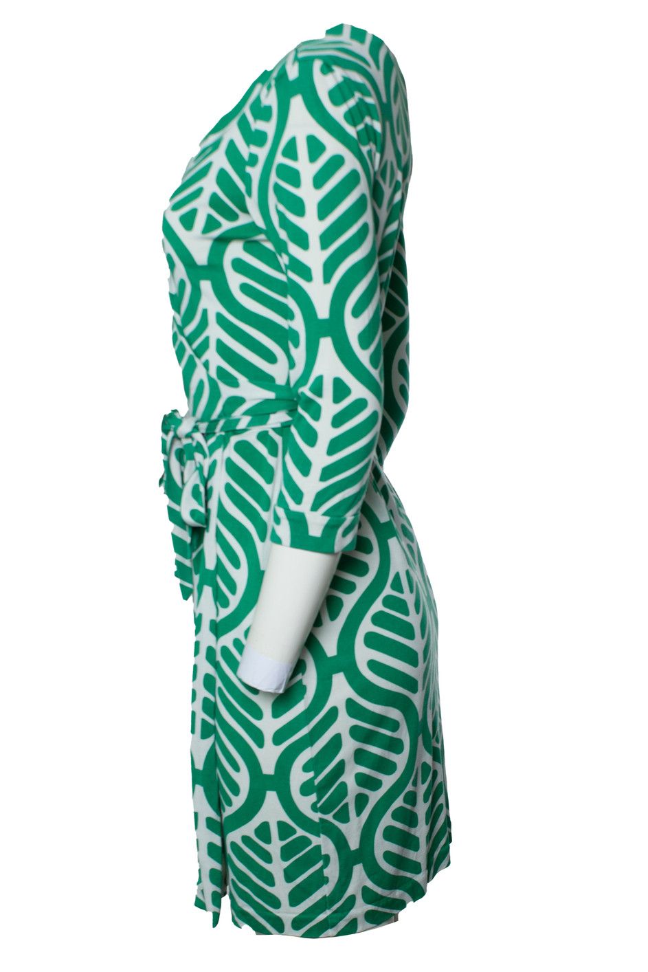Diane von Furstenberg Diane Von Furstenberg, Wrap dress in green and white Size L / US 10 / IT 46 - 2 Thumbnail