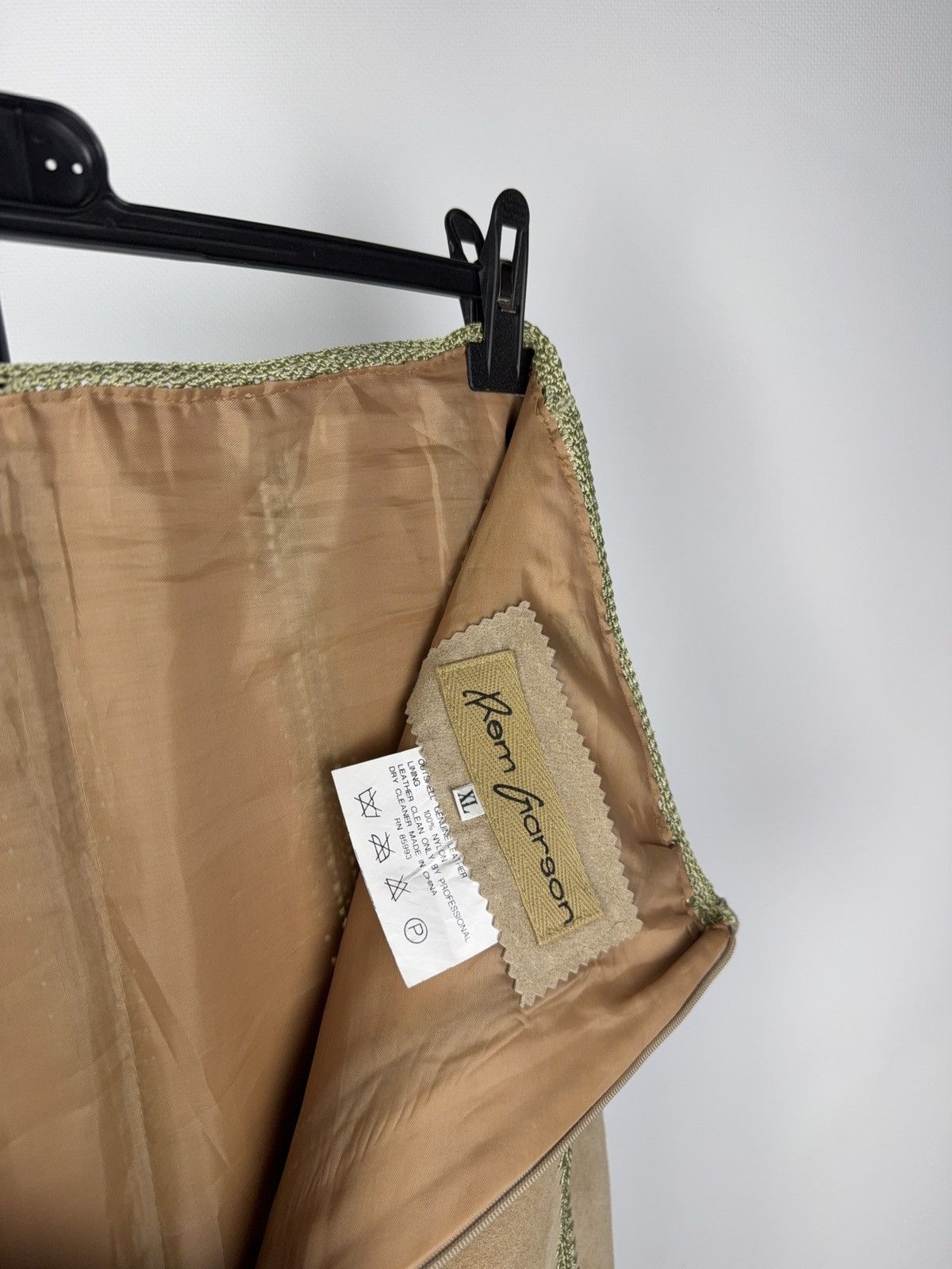 Genuine Leather Retro Rem Jorgensen Suede Skirt Boho 70sAvant Garde Style XL Size 31" - 9 Thumbnail
