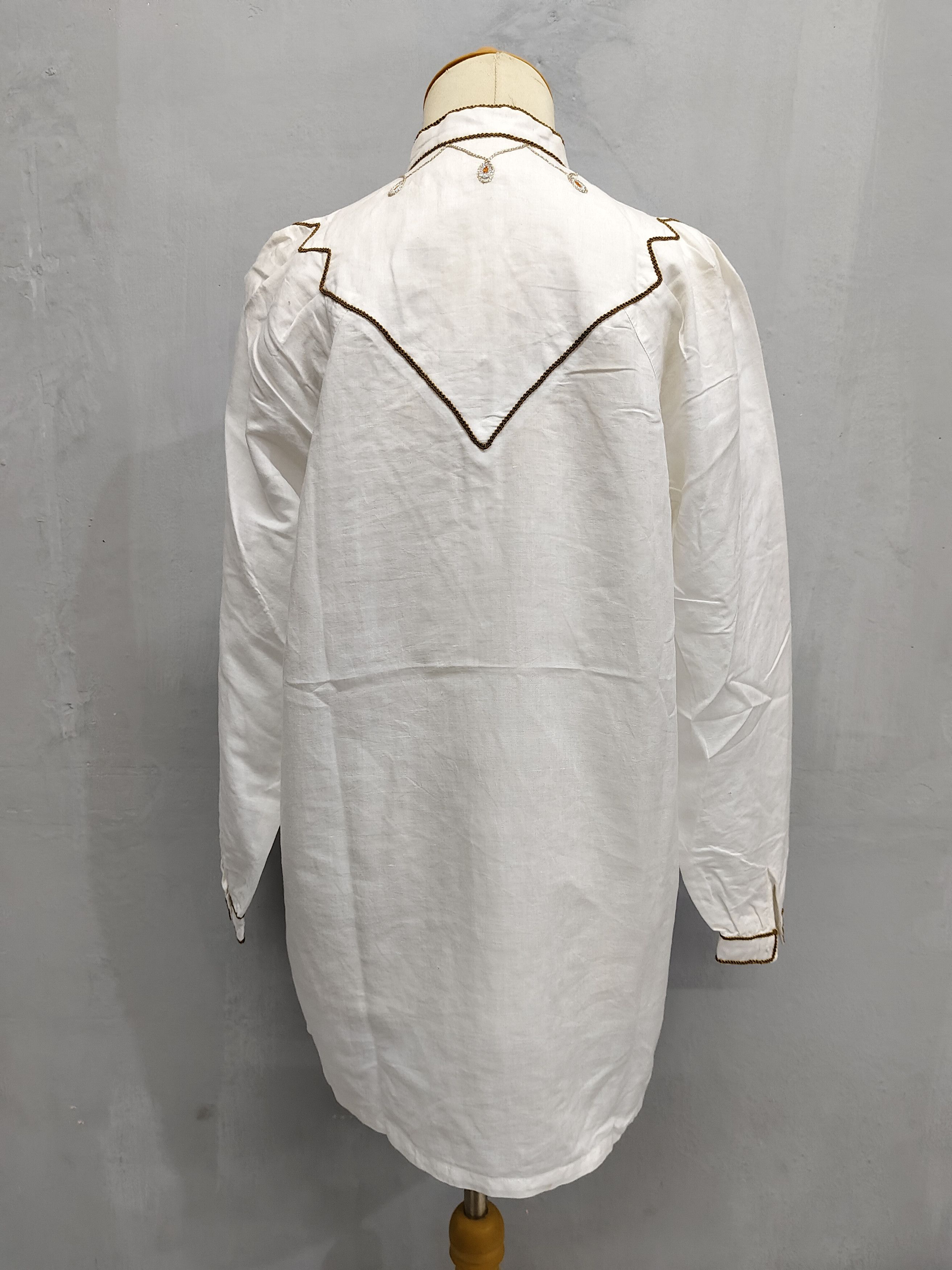 Kansai Yamamoto 80s Kansai- Archive Peacock Metalic Embroidered Blouses Size L / US 10 / IT 46 - 4 Thumbnail