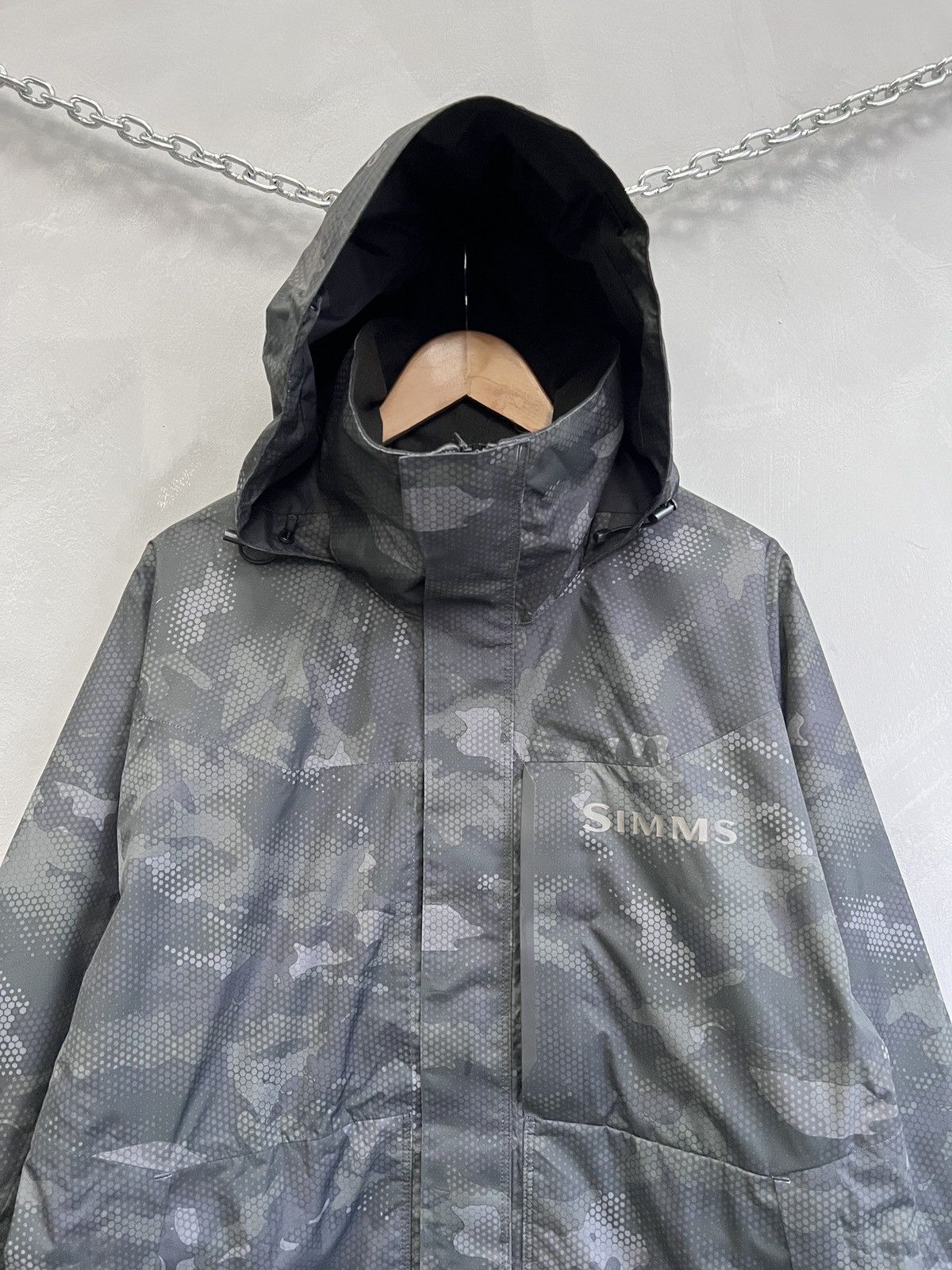 Simms Simms fishing Camo Waterproof Hooded Jacket Outdoor Size US M / EU 48-50 / 2 - 3 Thumbnail