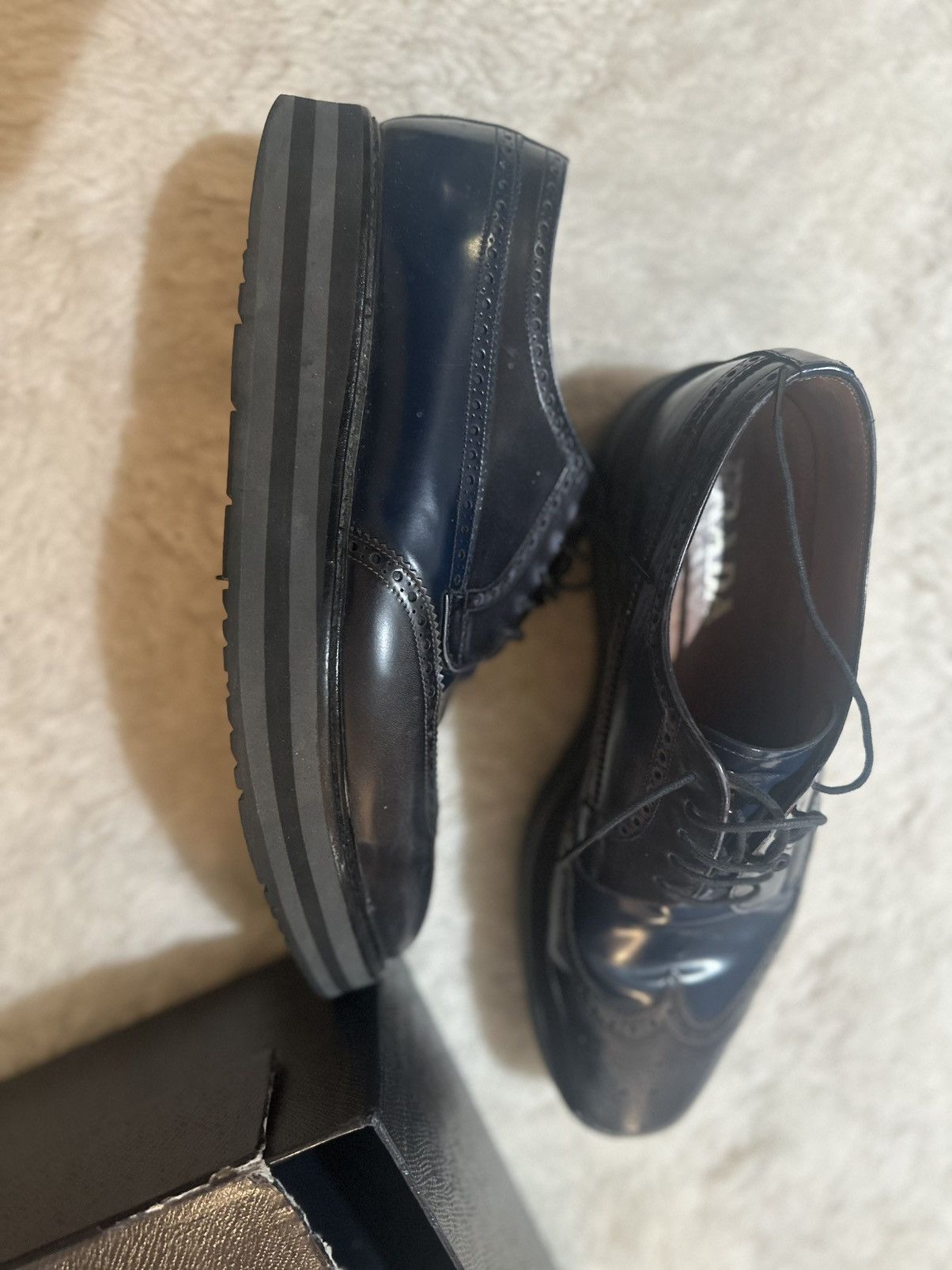 Prada Navy/ Grey Prada Size US 10.5 / EU 43-44 - 2 Thumbnail