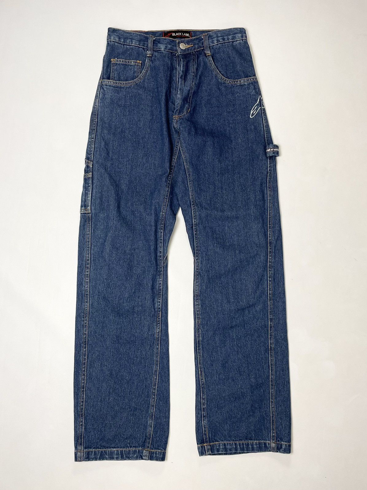 Alpinestars AlpineStars 💥 Blue Denim Y2K Racing Carpenter Work Jeans Size 28" / US 6 / IT 42 - 4 Thumbnail