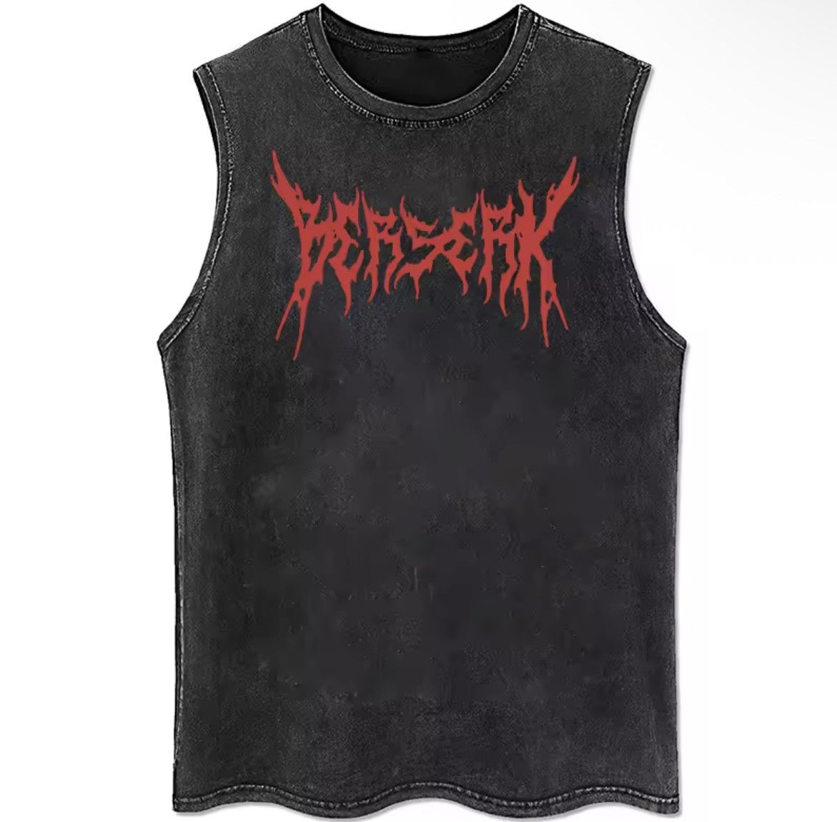Japanese Brand Y2K Vintage Punk Berserk Anime Font Washed Tank Top T-Shirt Size US L / EU 52-54 / 3 - 1 Thumbnail