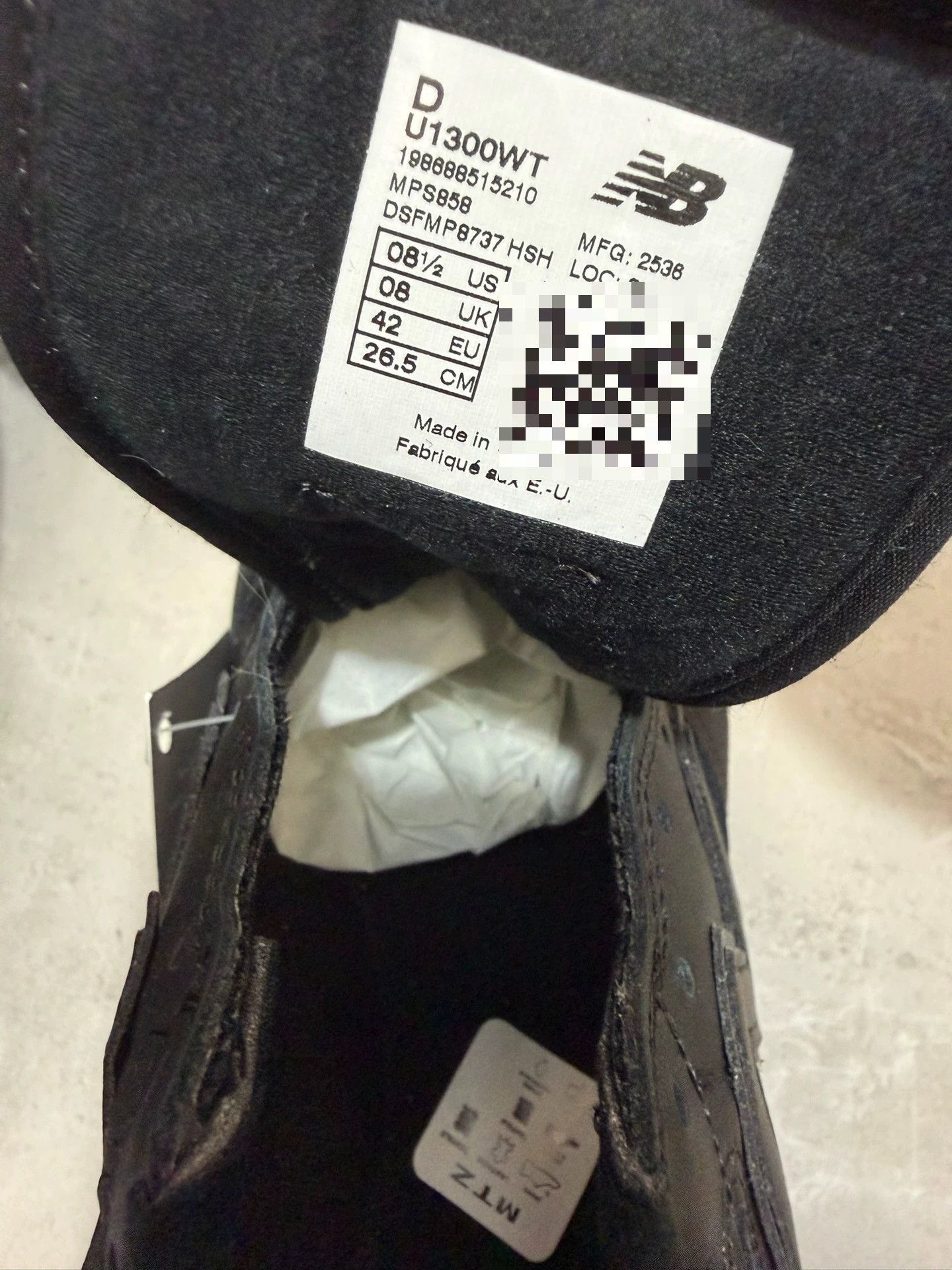 New Balance New Balance × WTAPS 1300 Unisex Running Shoe 42 Black/White Size US 9 / EU 42 - 8 Thumbnail