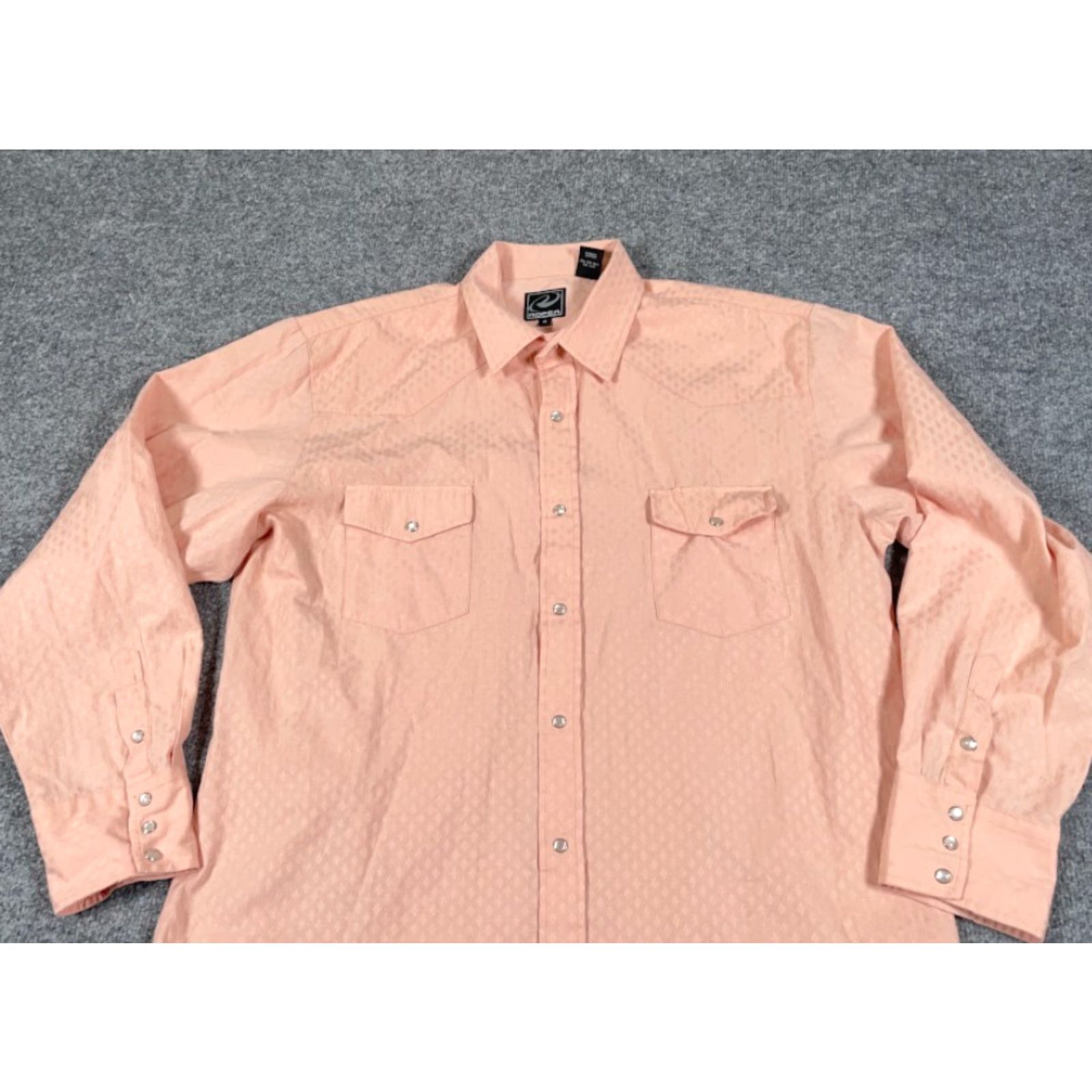 Roper Roper Western Style Shirt Adult XL Pale Pink Diamond Pattern Pearl Snap Cowboy Size US XL / EU 56 / 4 - 7 Thumbnail