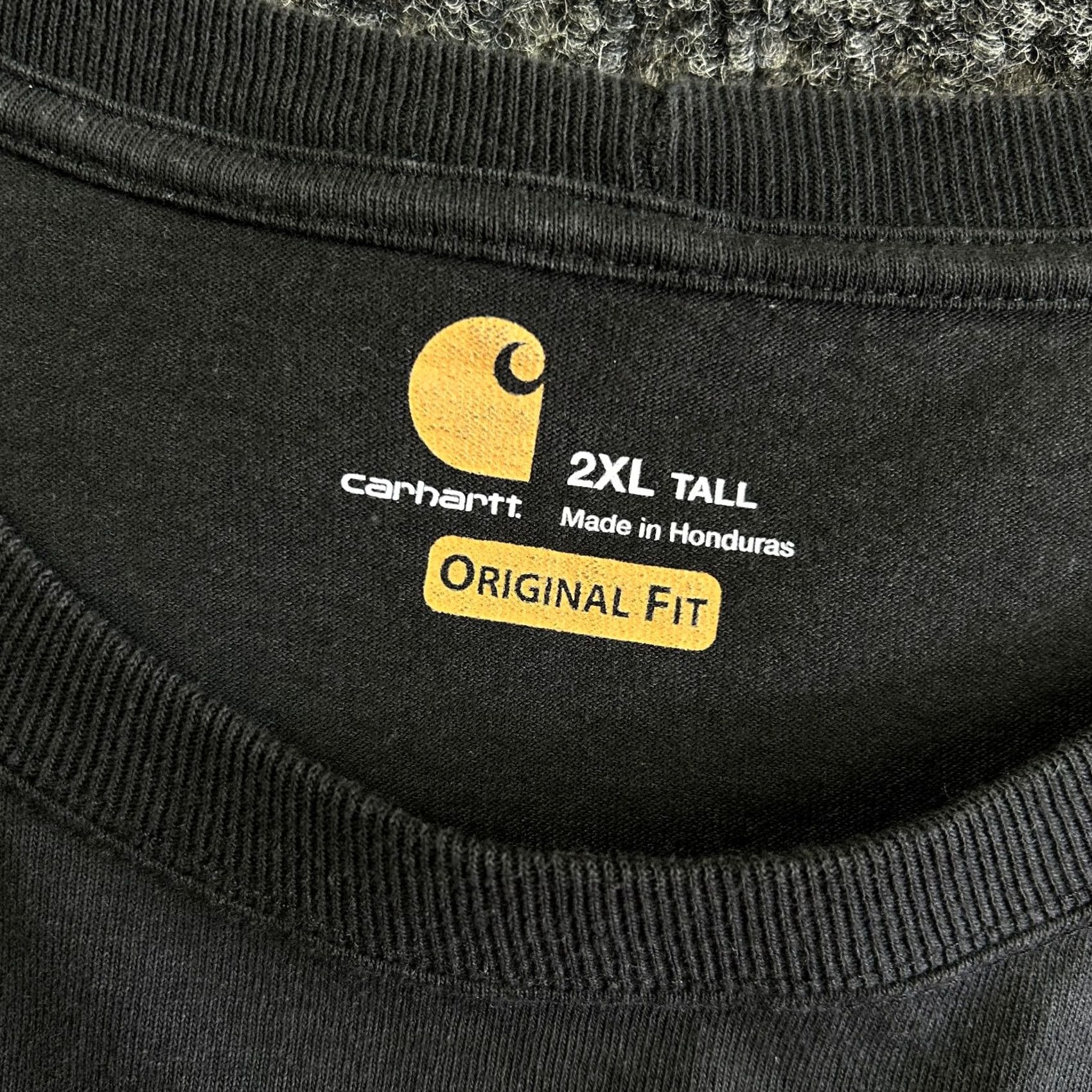 Carhartt Carhartt Pocket Tee Long Sleeve T Shirt 2XLT Black 100% Cotton Logo Workwear Mens Shirt Size US XXL / EU 58 / 5 - 3 Thumbnail