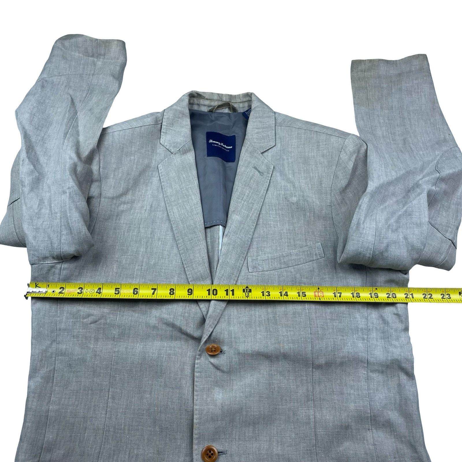 Tommy Bahama Tommy Bahama Men’s 100% Irish Linen 2-Button Blazer Beige/Ta Size 40R - 12 Thumbnail