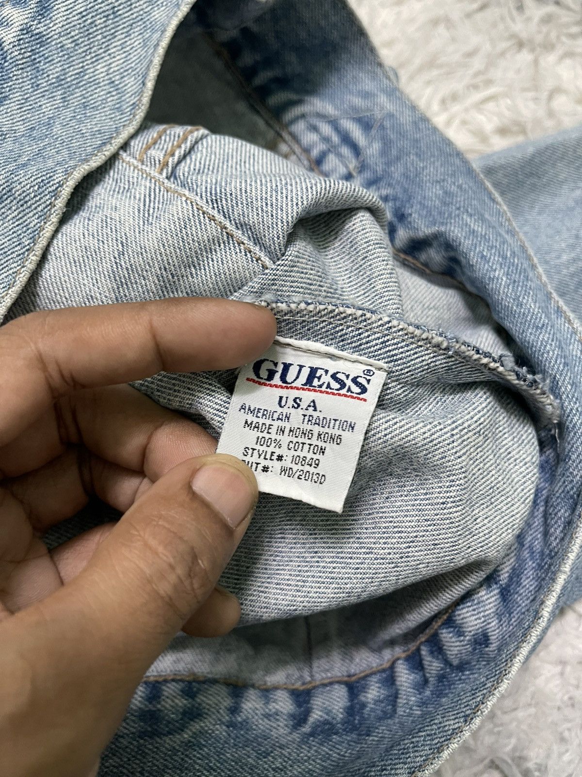Guess 90s GUESS DENIM TRUCKER JACKET RARE DESIGN Size S / US 4 / IT 40 - 11 Thumbnail