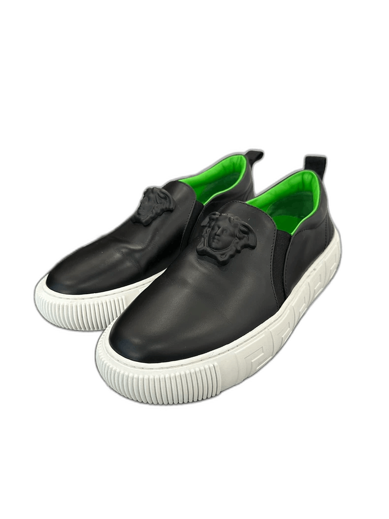 Versace Versace Black Medusa Slip-On Flat Shoes Size US 7 / IT 37 - 1 Thumbnail