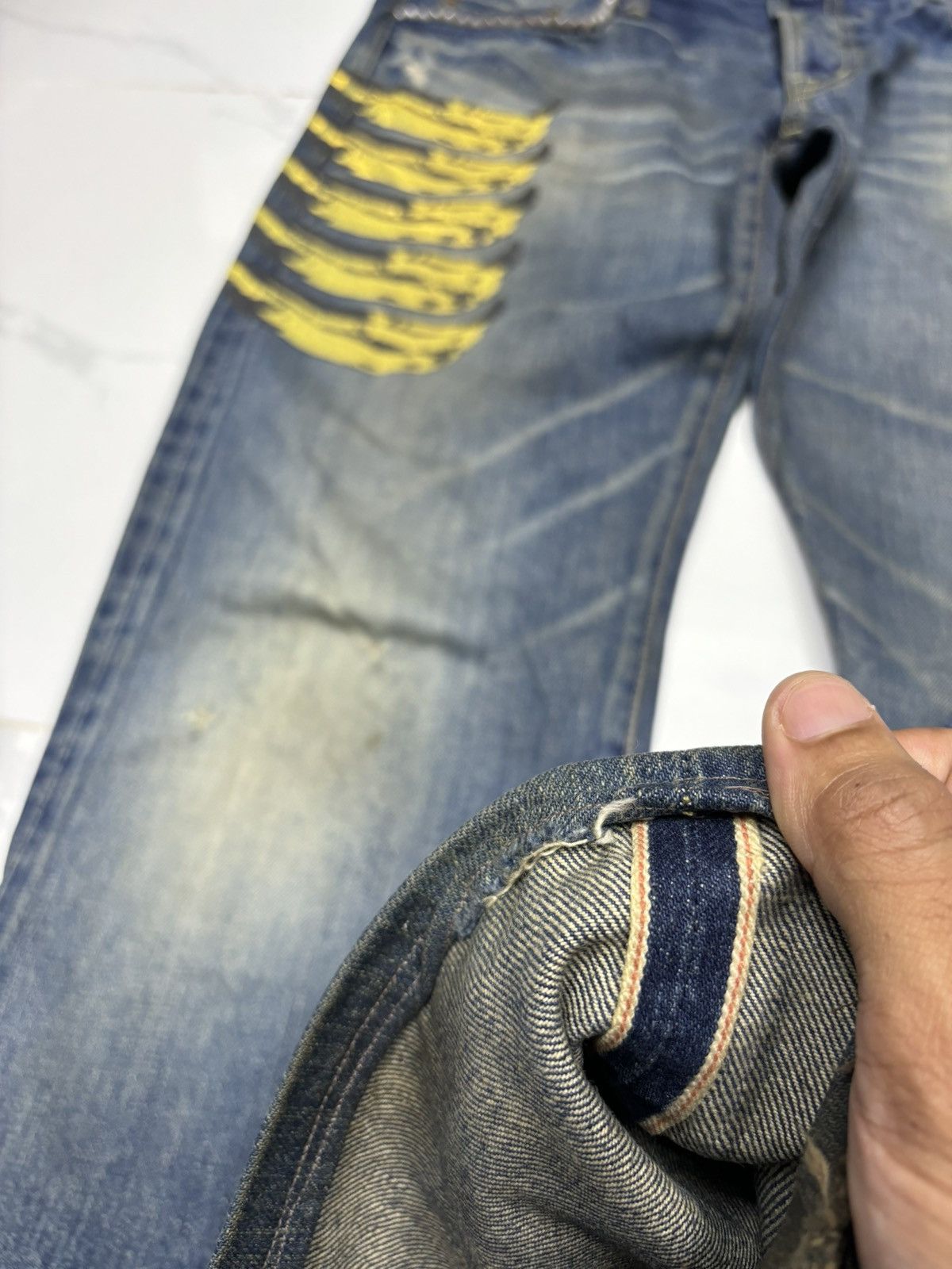 Andy Warhol × Hysteric Glamour 🔥HYSTERIC GLAMOUR X ANDY WARHOL SELVEDGE JEANS DISTRESSED Size US 34 / EU 50 - 11 Thumbnail