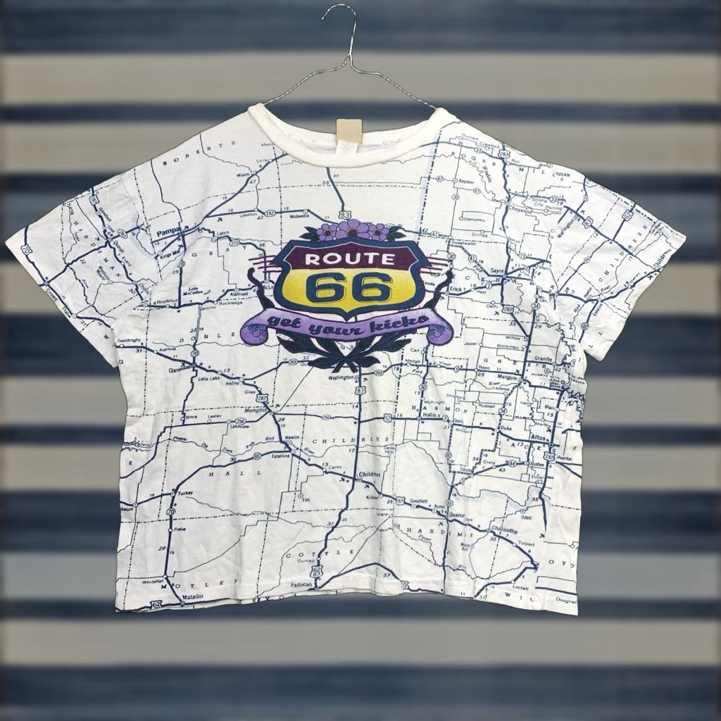 Route 66 VINTAGE Route 66 T-Shirt Mens 2XL Short Sleeve Map Highway 90s Classic USA Size US XXL / EU 58 / 5 - 1 Thumbnail