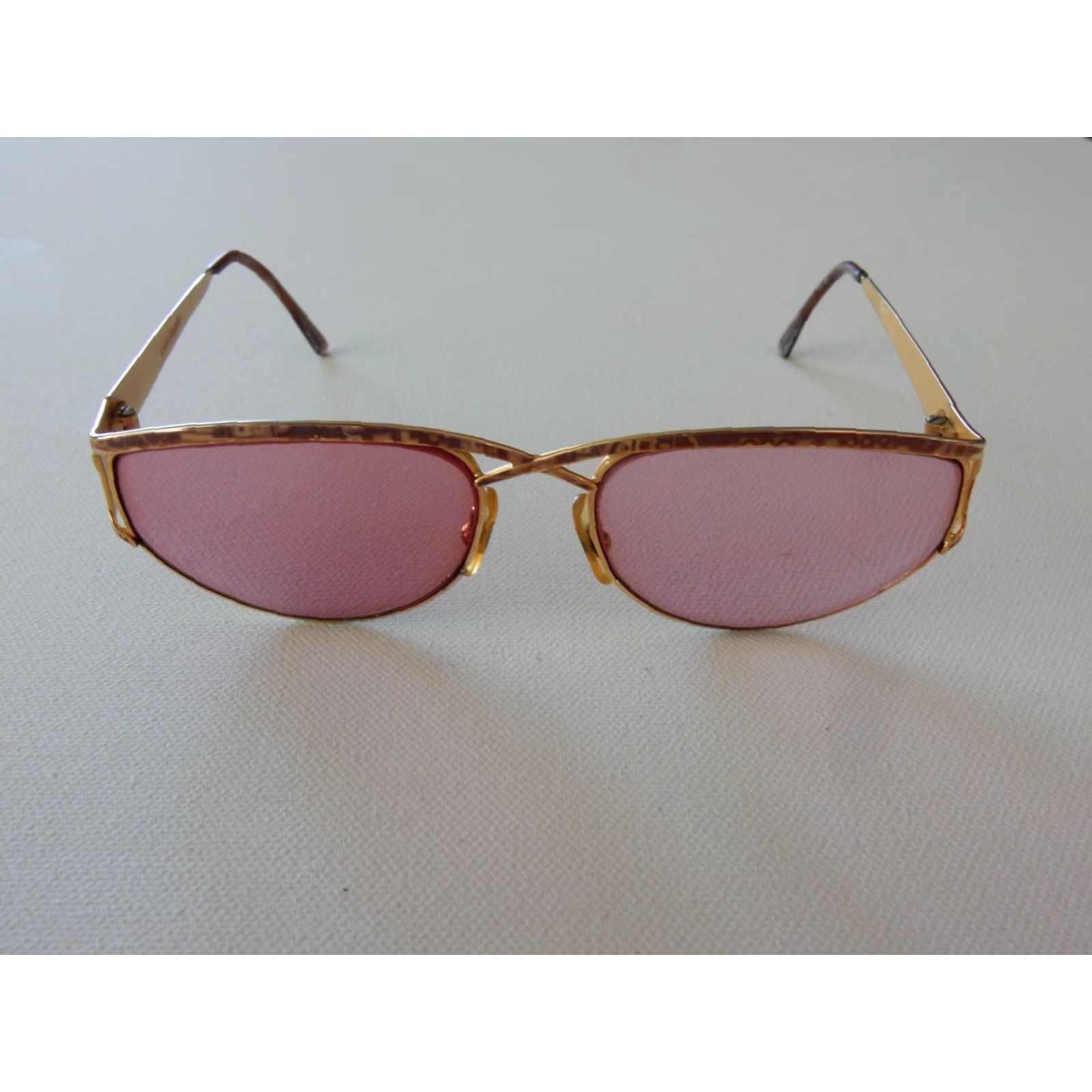 Laura Biagiotti VINTAGE Laura Biagiotti Sunglasses Frames Only Women Adult Sunglasses Gold-Beige-Brown Lens Prescription Magnified Size ONE SIZE - 2 Thumbnail