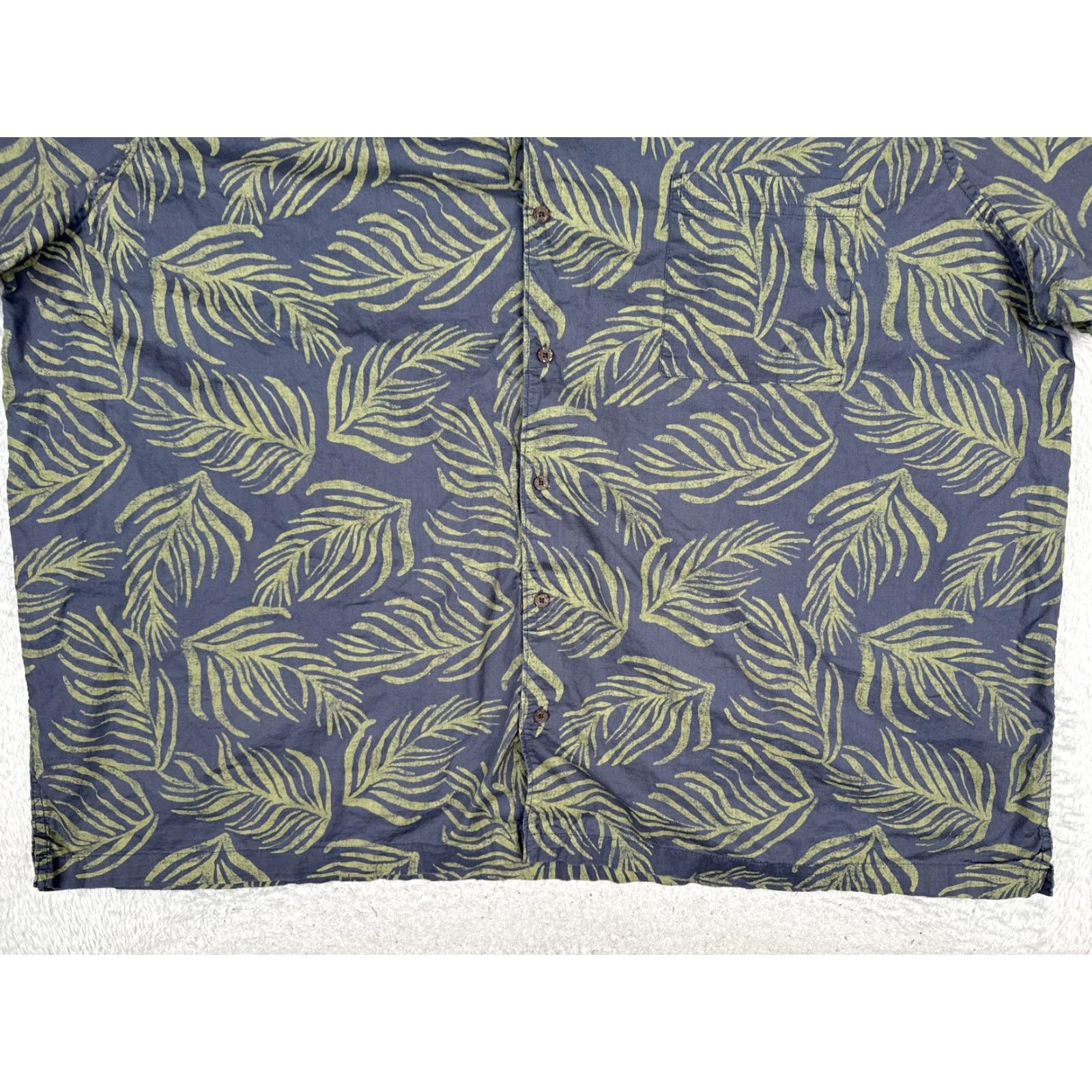 Vintage Mutual Weave Shirt Mens 4XL Blue Leaf Print Short Sleeve Button Up Cotton Aloha Size US XXL / EU 58 / 5 - 5 Thumbnail