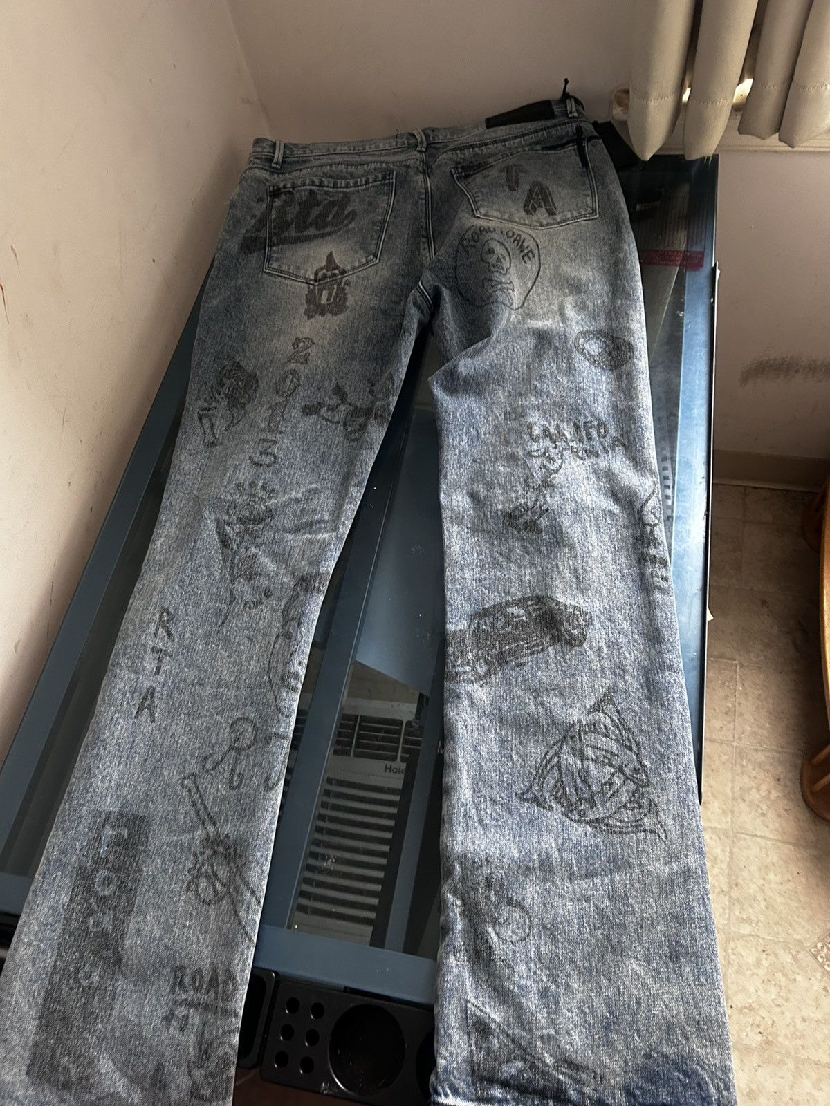 Rta Rta vintage style graffiti denim luxury designer jeans Size US 34 / EU 50 - 2 Thumbnail