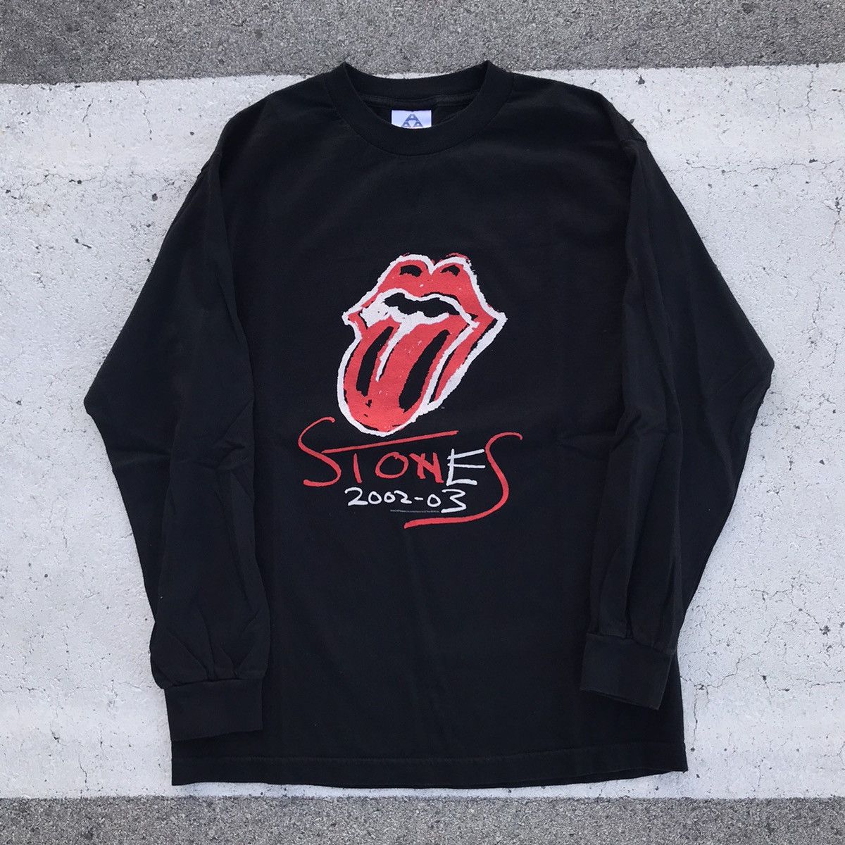 The Rolling Stones Band T-shirt, Band T, Men's L size cotton black type Vintage Second Hand