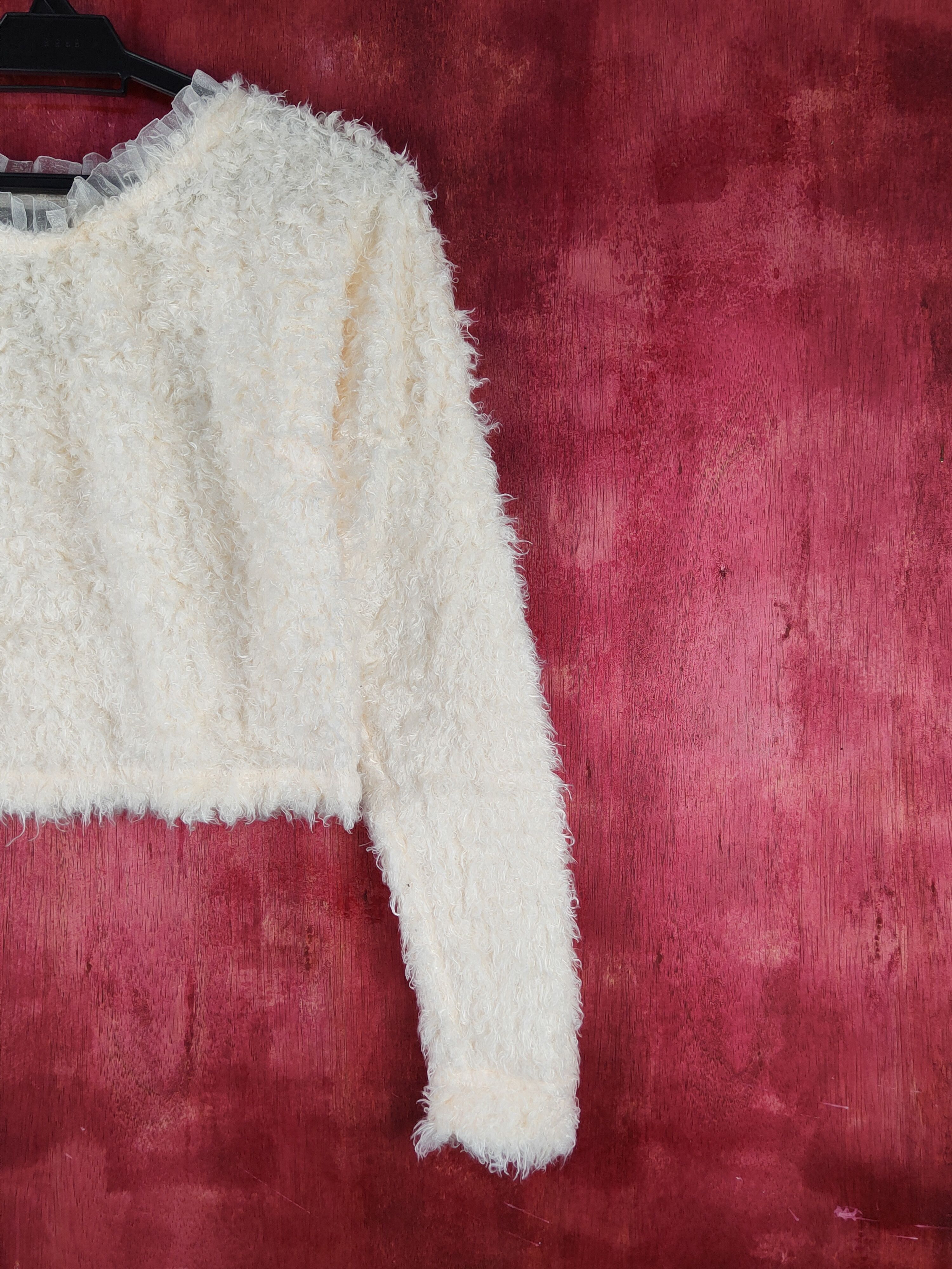Homespun Knitwear × Japanese Brand × Vintage Evelyn Light Orange Shag Shaggy Fur Mohair Knitwear #S1996 Size S / US 4 / IT 40 - 5 Thumbnail