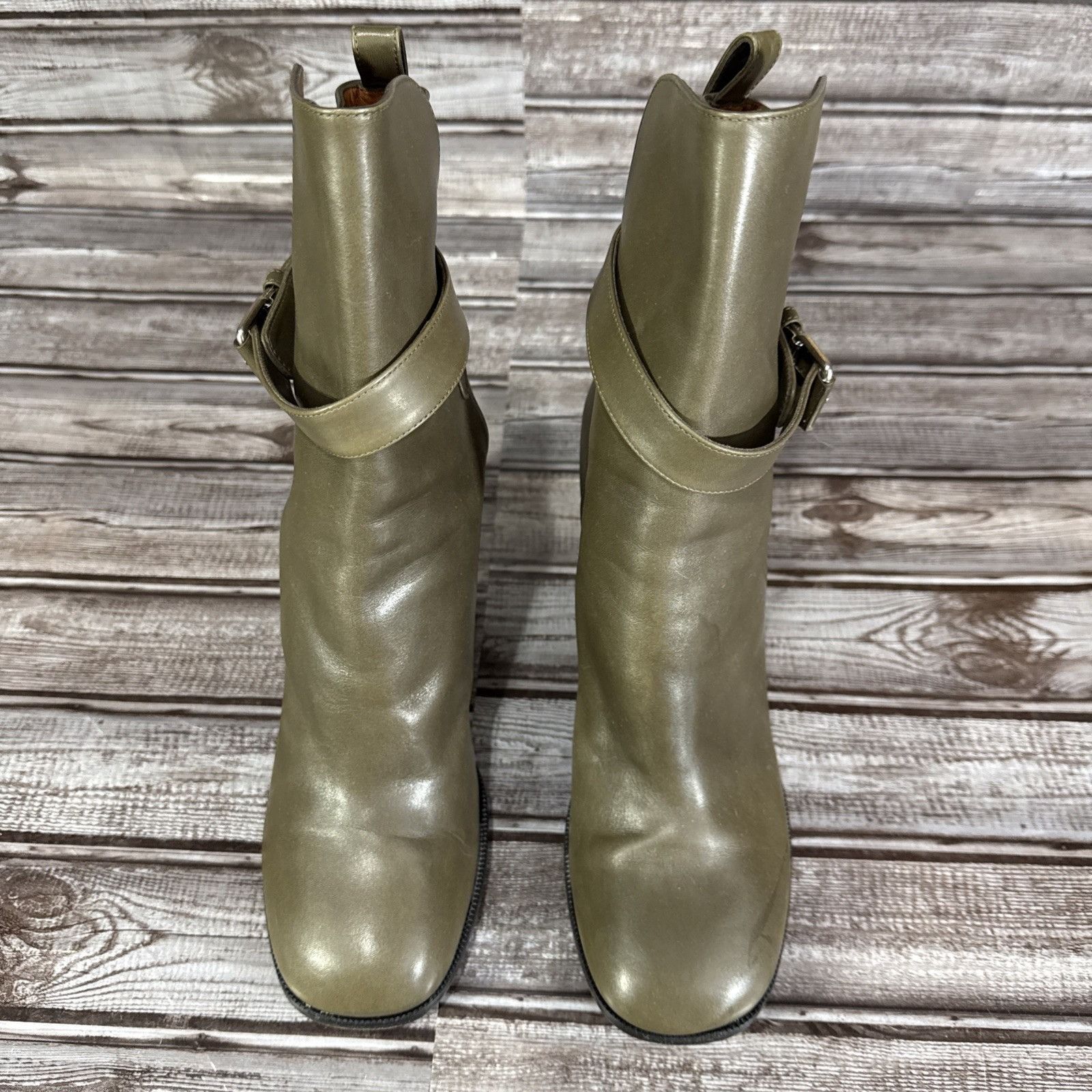 Celine Celine Block Heel Strap Leather Booties Size 39.5 US 9.5 Col Size US 9.5 / IT 39.5 - 2 Thumbnail