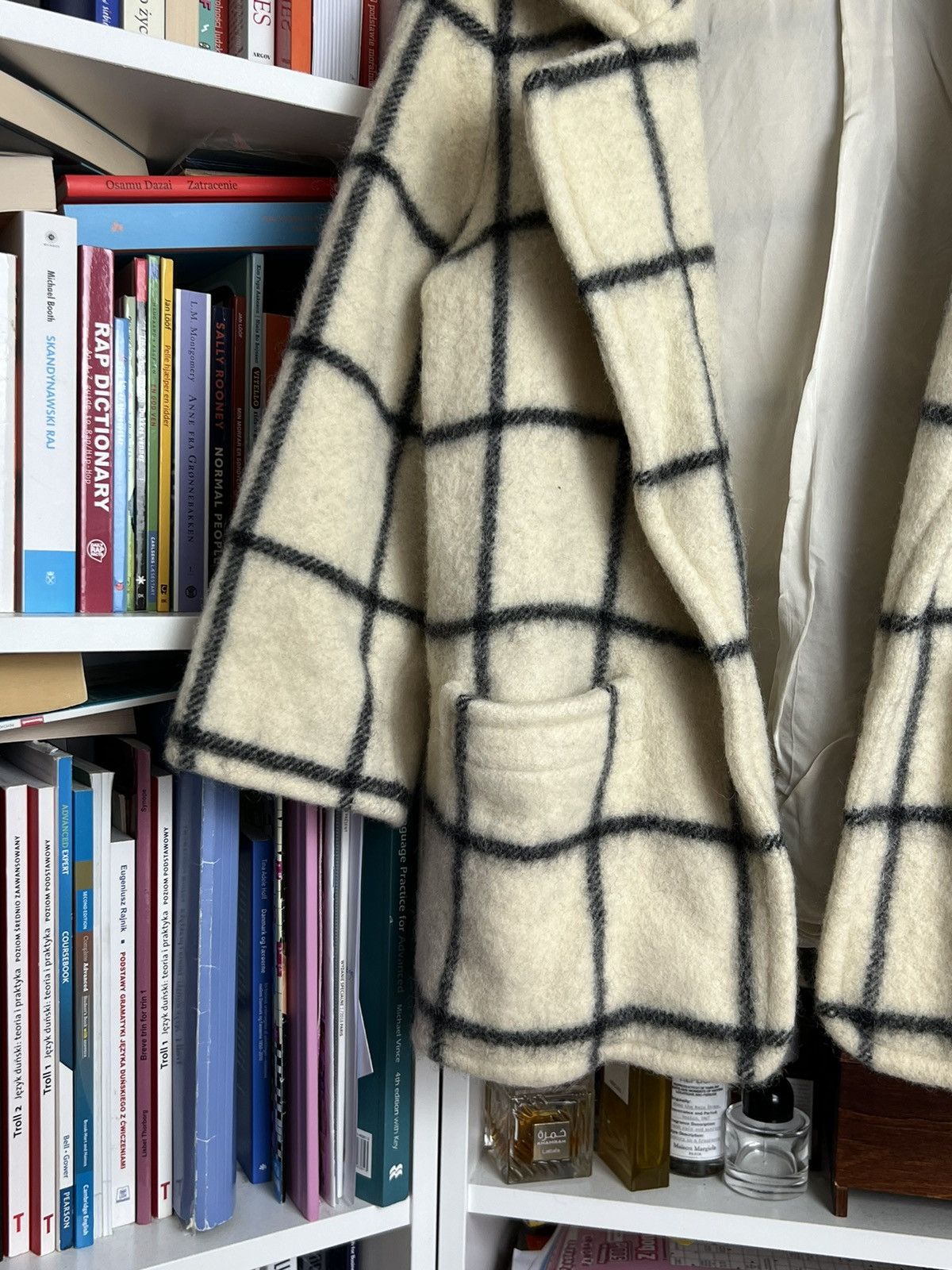 Designer × Salvatore Ferragamo × Vintage Vintage 90s Salvatore Ferragamo wool checked coat L designer Size L / US 10 / IT 46 - 4 Thumbnail