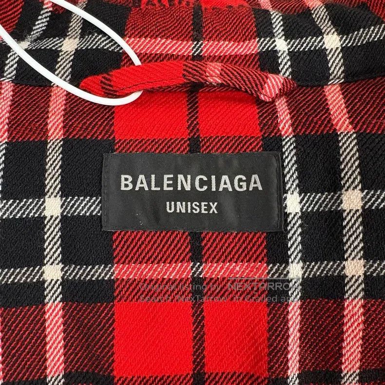 Balenciaga Balenciaga Double-Sided Wear Dark Blue Red Lining Plaid Pu Size US L / EU 52-54 / 3 - 3 Thumbnail