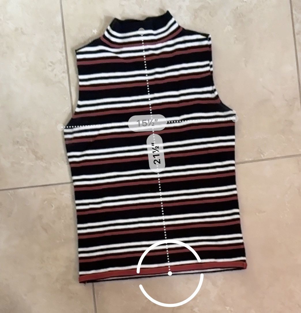 Nine West Nine West Y2K Sleeveless Stretchy Striped Top Size XS Size XS / US 0-2 / IT 36-38 - 6 Thumbnail