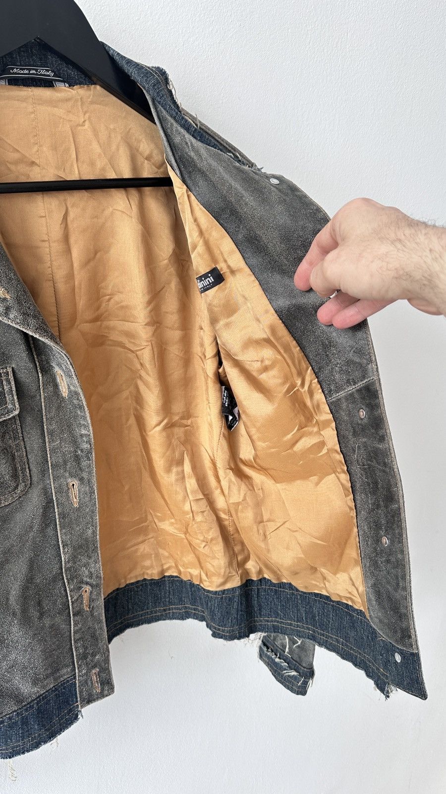 Baldinini Baldinini Italy Distressed Leather Denim Jacket 44 Archive Size M / US 6-8 / IT 42-44 - 9 Thumbnail