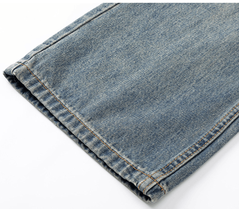 Japanese Brand × Jean Retro simple classic distressed straight-leg ripped jeans Size US 32 / EU 48 - 5 Thumbnail