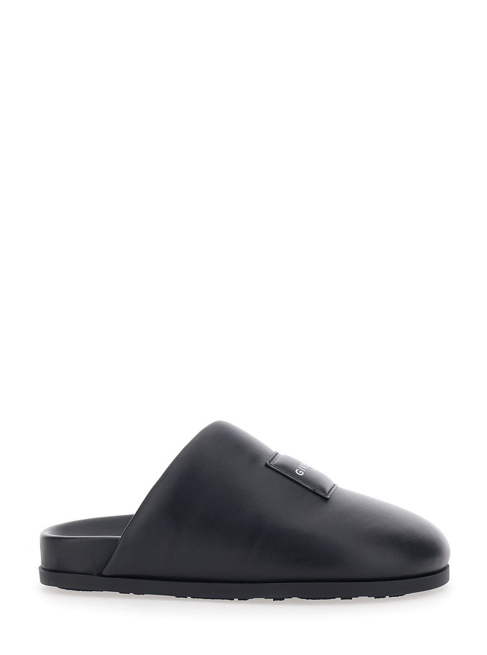 Givenchy Black Mules with Asymmetrical Design and Padded Leather Logo Women Size US 10 / IT 40 - 1 Thumbnail