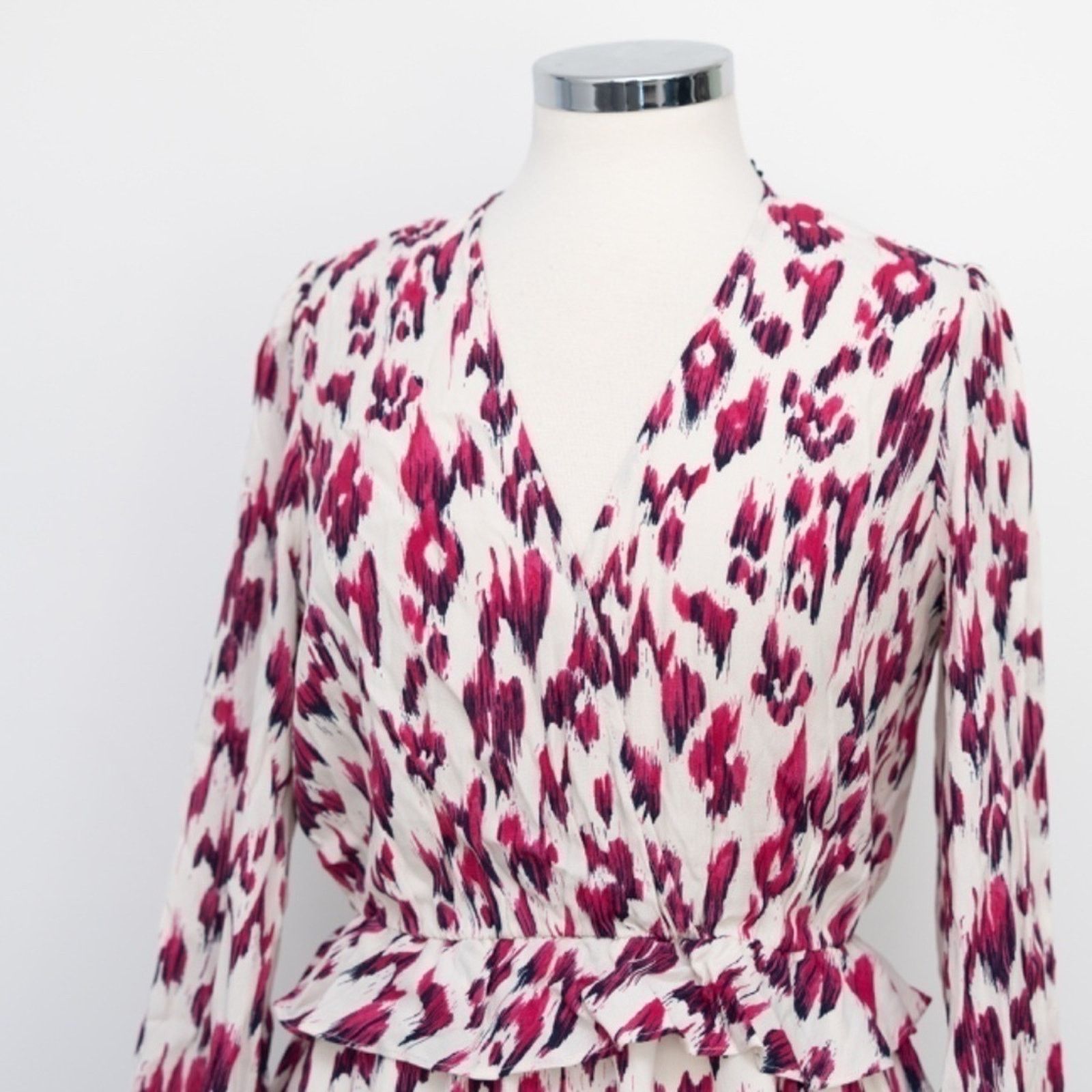 Scotch & Soda Scotch & Soda. Wrap Dress In Brushed Ikat Cherry Pie. Size M / US 6-8 / IT 42-44 - 4 Thumbnail
