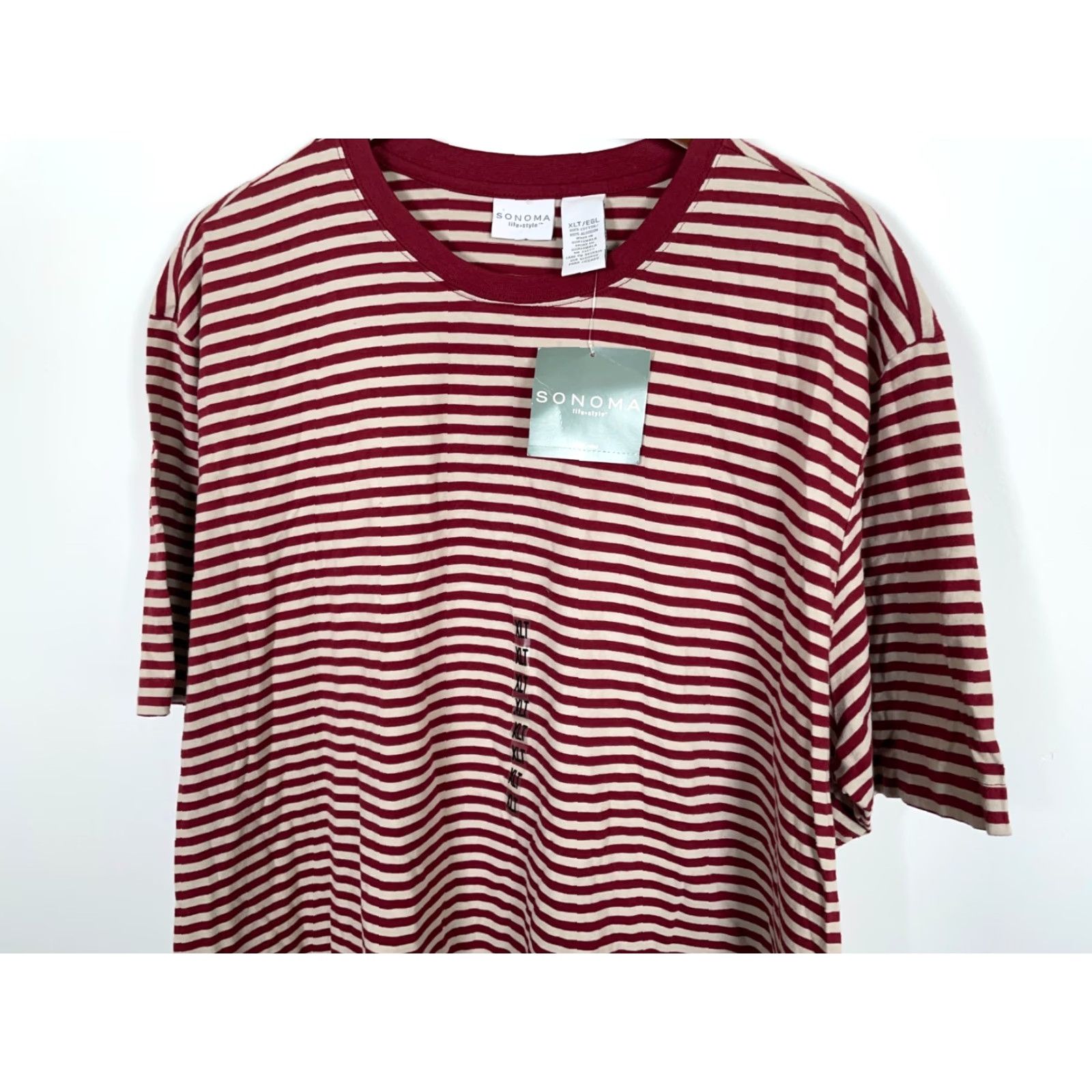 Vintage VINTAGE Sonoma Striped T-Shirt Adult XLT Red Beige 90s Punk Mens Size US XL / EU 56 / 4 - 7 Thumbnail