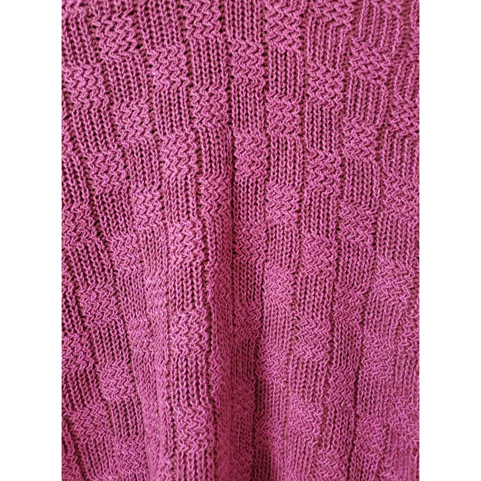 Vintage VINTAGE Weekends Sweater XL Purple Patchwork Crew Neck Women Pullover Heavyweight 80s Knit Cotton Blend Ramie Size XL / US 12-14 / IT 48-50 - 2 Thumbnail