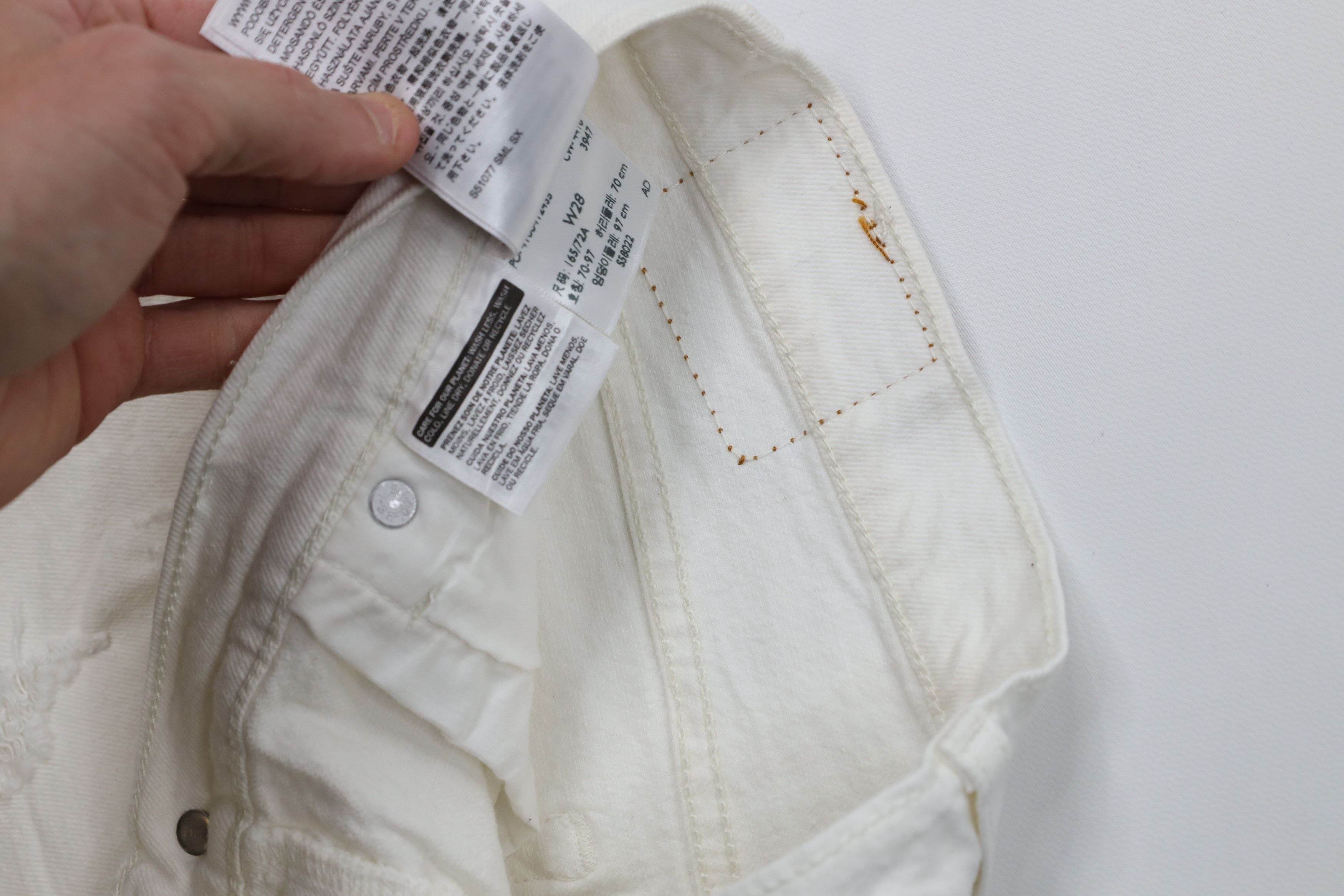 Levi's Vintage Y2K Levis 501xx Fly Cut Off Denim Jean Shorts White Size 28" / US 6 / IT 42 - 7 Thumbnail