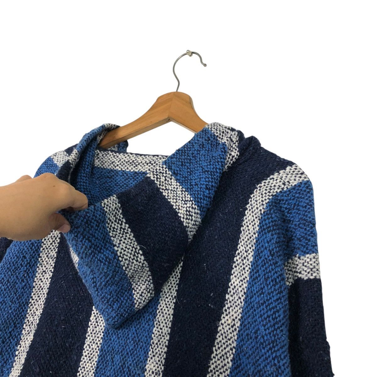 Japanese Brand 🔥VINTAGE BAJA HOODIE STRIPED DESIGN WOOL MEXICO FABRIC Size US XL / EU 56 / 4 - 13 Thumbnail